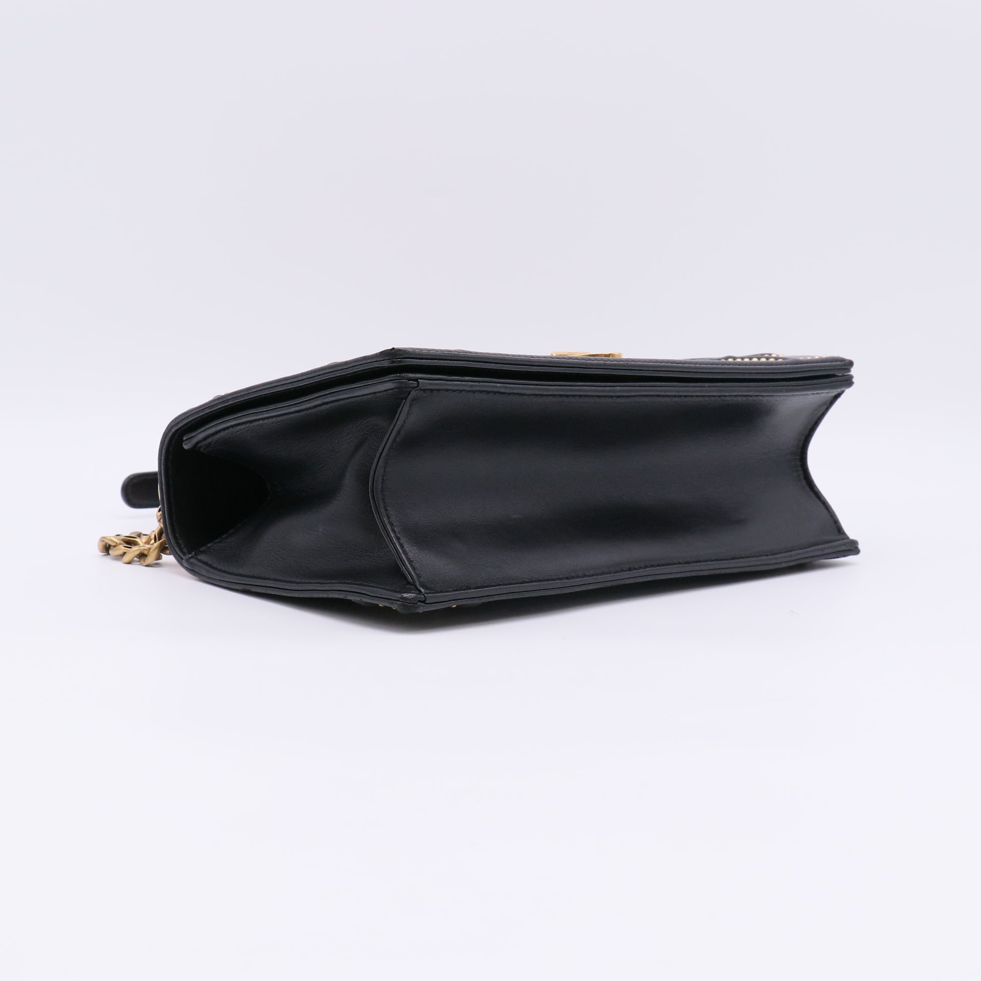 Christian Dior Lambskin Studded Medium Diorama Flap Bag Black twins LDZ357