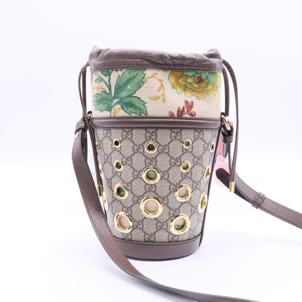 Gucci Ophidia GG Flora Small Bucket Bag Twins LDJ2838