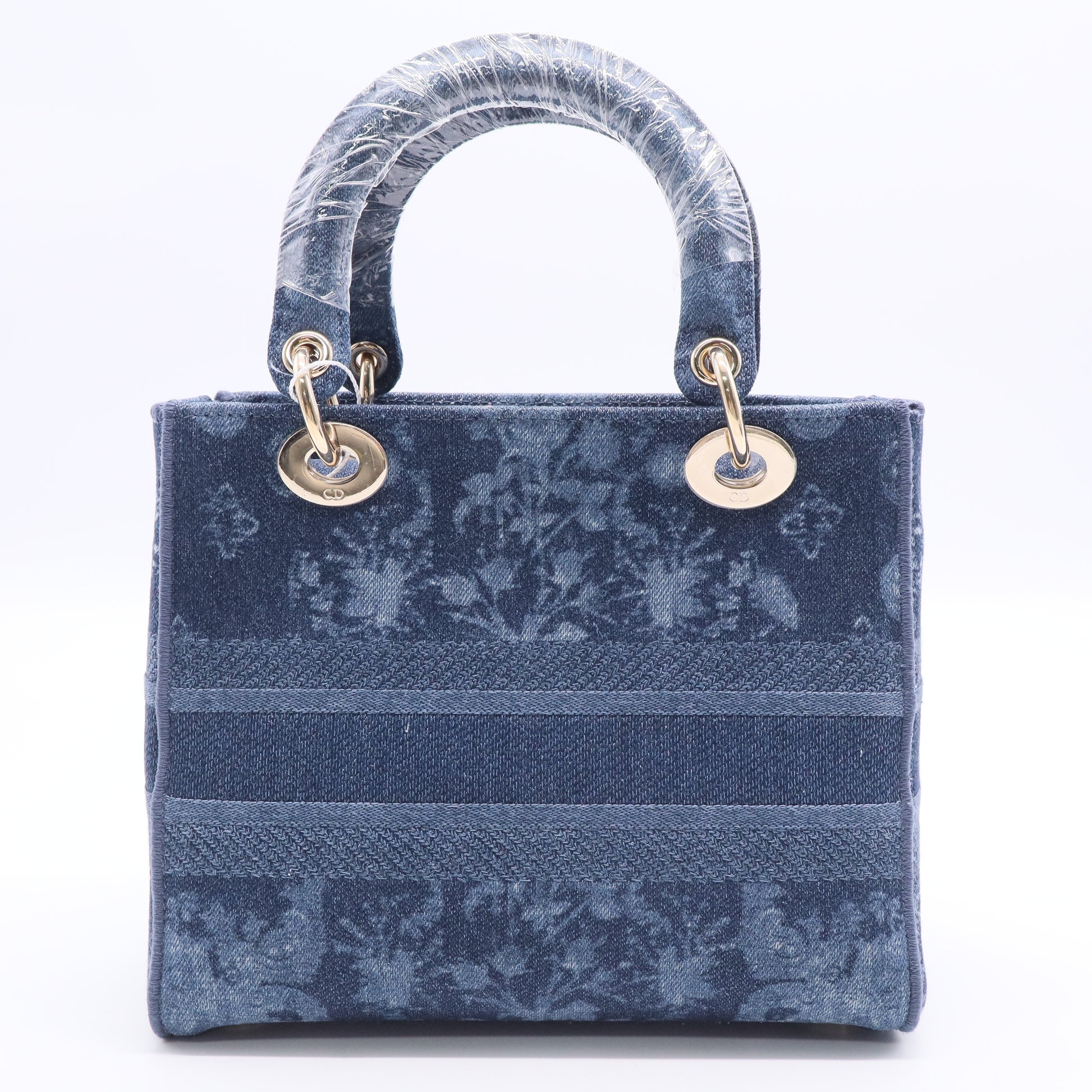 Lady D-Lite Bag Printed Denim Medium Twins LDJ2750