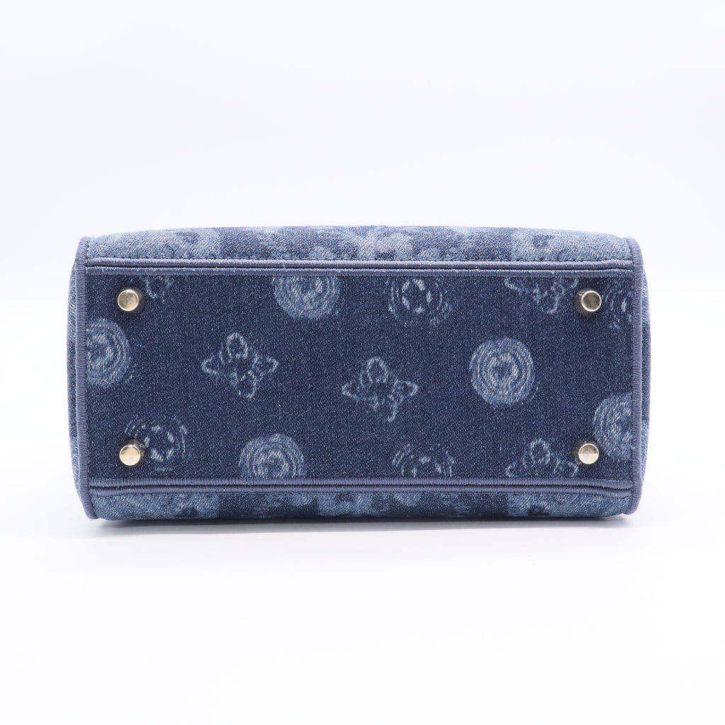 Lady D-Lite Bag Printed Denim Medium Twins LDJ2750