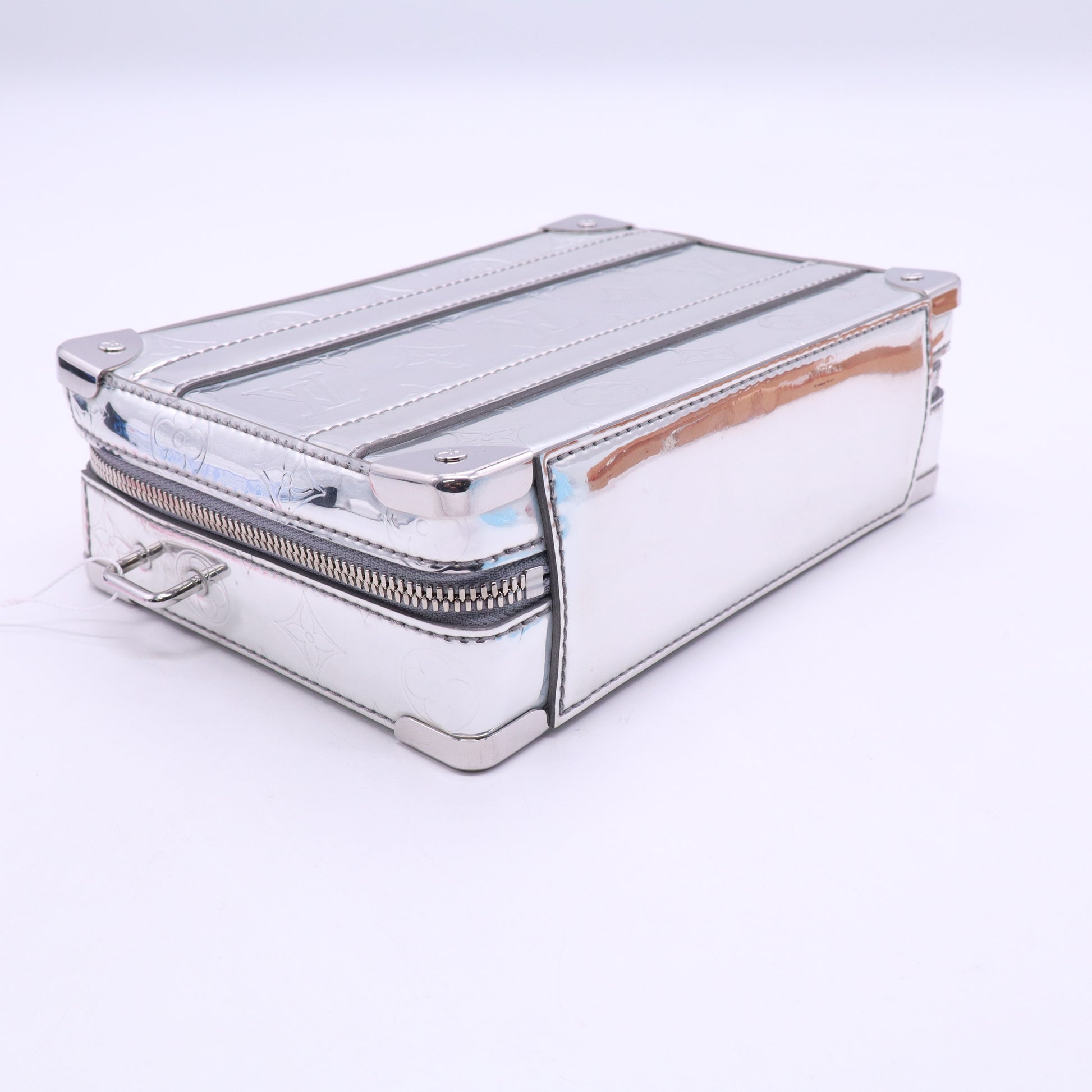 Louis Vuitton Calfskin Monogram Miroir LV Ski Side Trunk MM Silver Twins LDJ3571