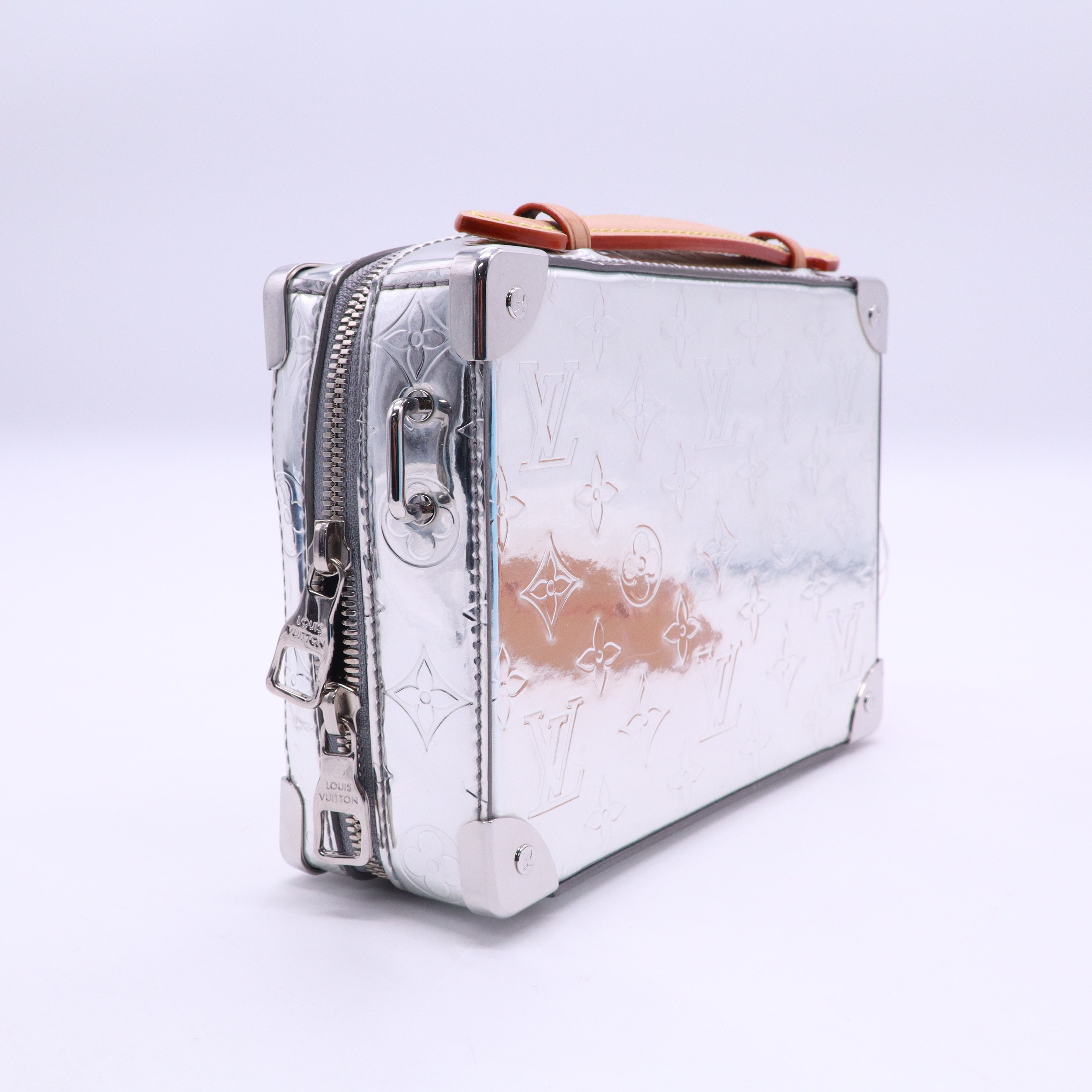 Louis Vuitton Calfskin Monogram Miroir LV Ski Side Trunk MM Silver