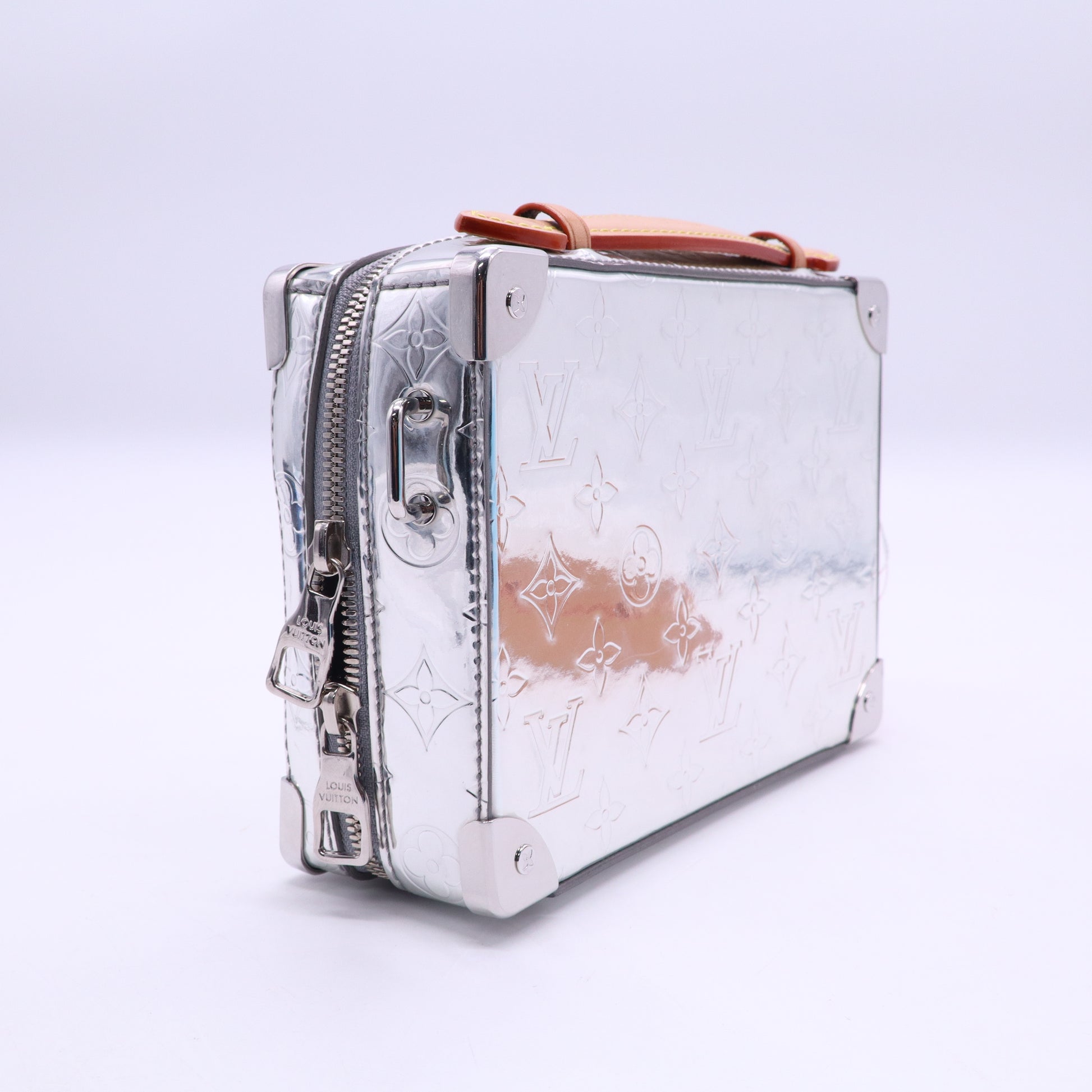 Louis Vuitton Calfskin Monogram Miroir LV Ski Side Trunk MM Silver Twins LDJ3571