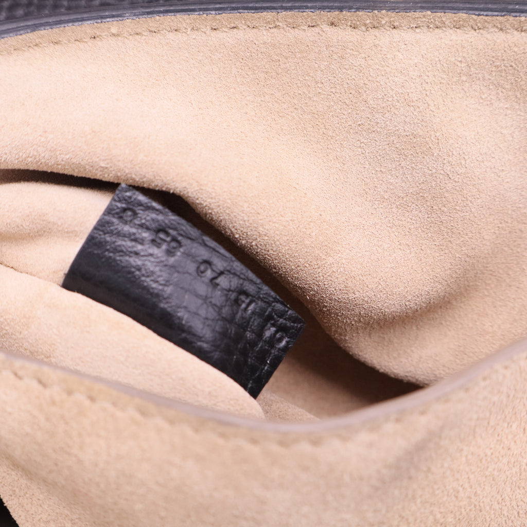 Black/Beige Leather Medium Drew Shoulder Bag