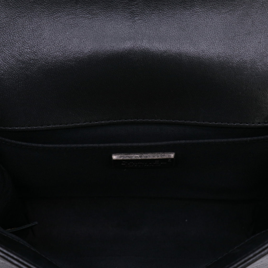 Chanel Calfskin Strass Crystal Small Boy Flap Black twins LDJ4961
