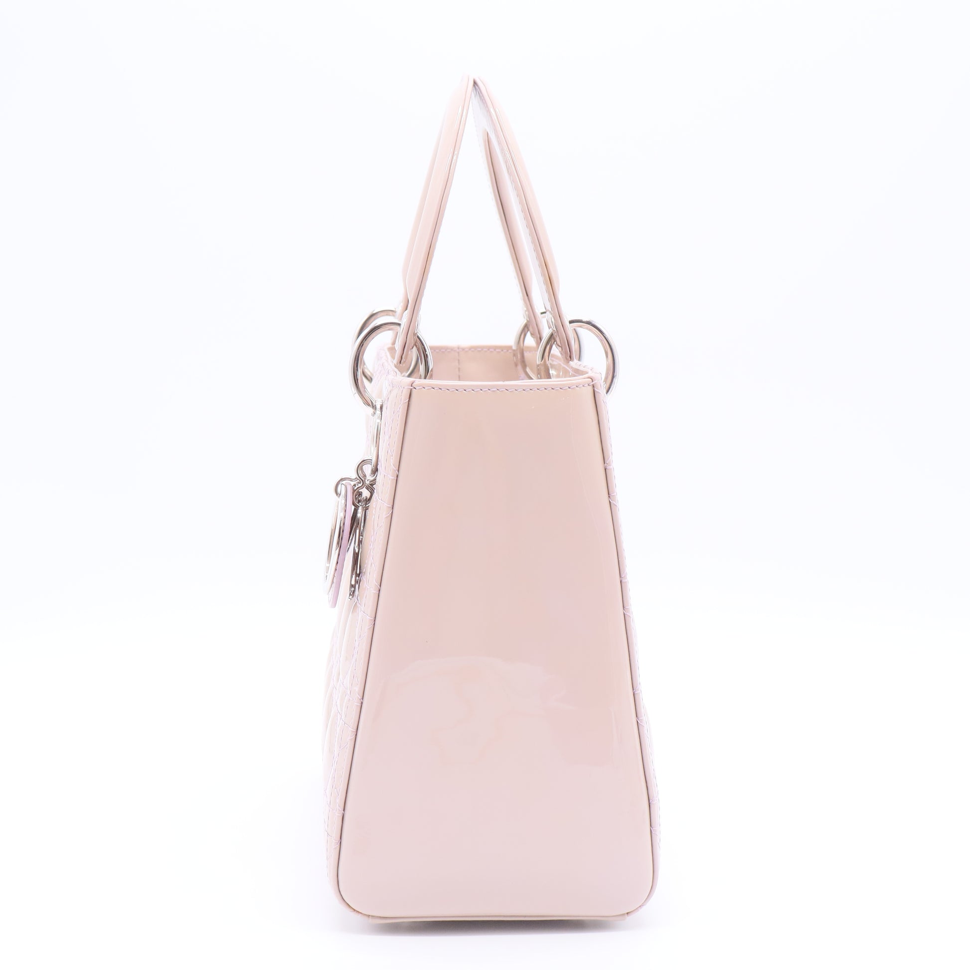 Lady Dior Bag Cannage Quilt Patent Medium