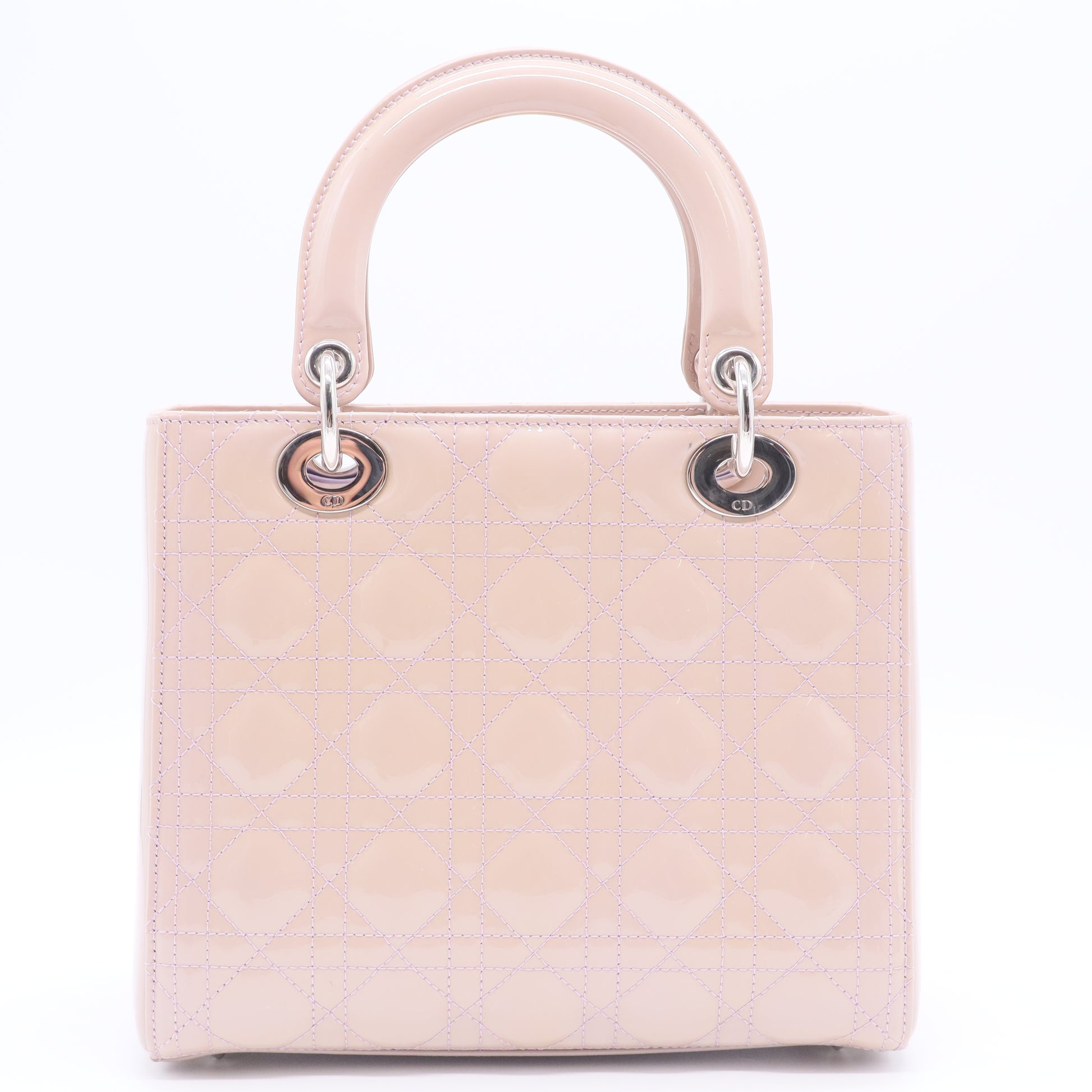 Lady Dior Bag Cannage Quilt Patent Medium
