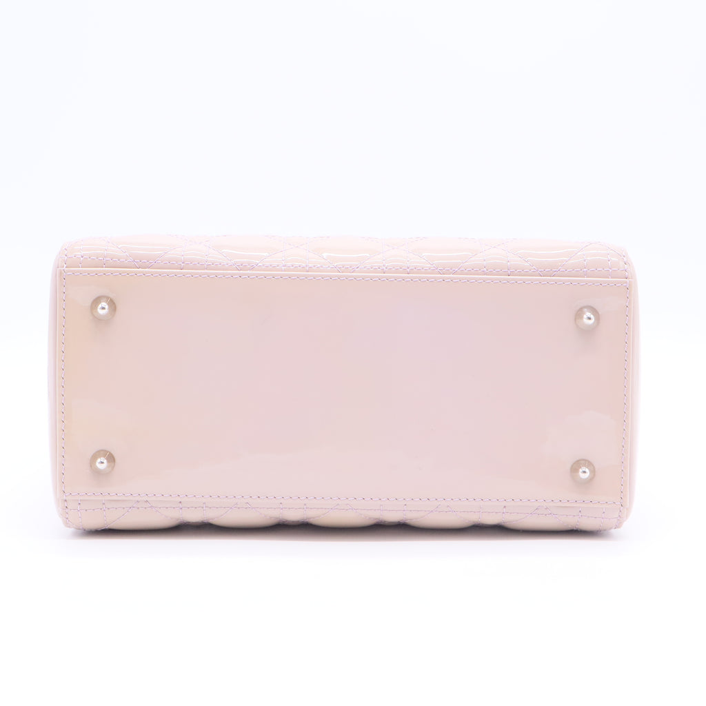 Lady Dior Bag Cannage Quilt Patent Medium