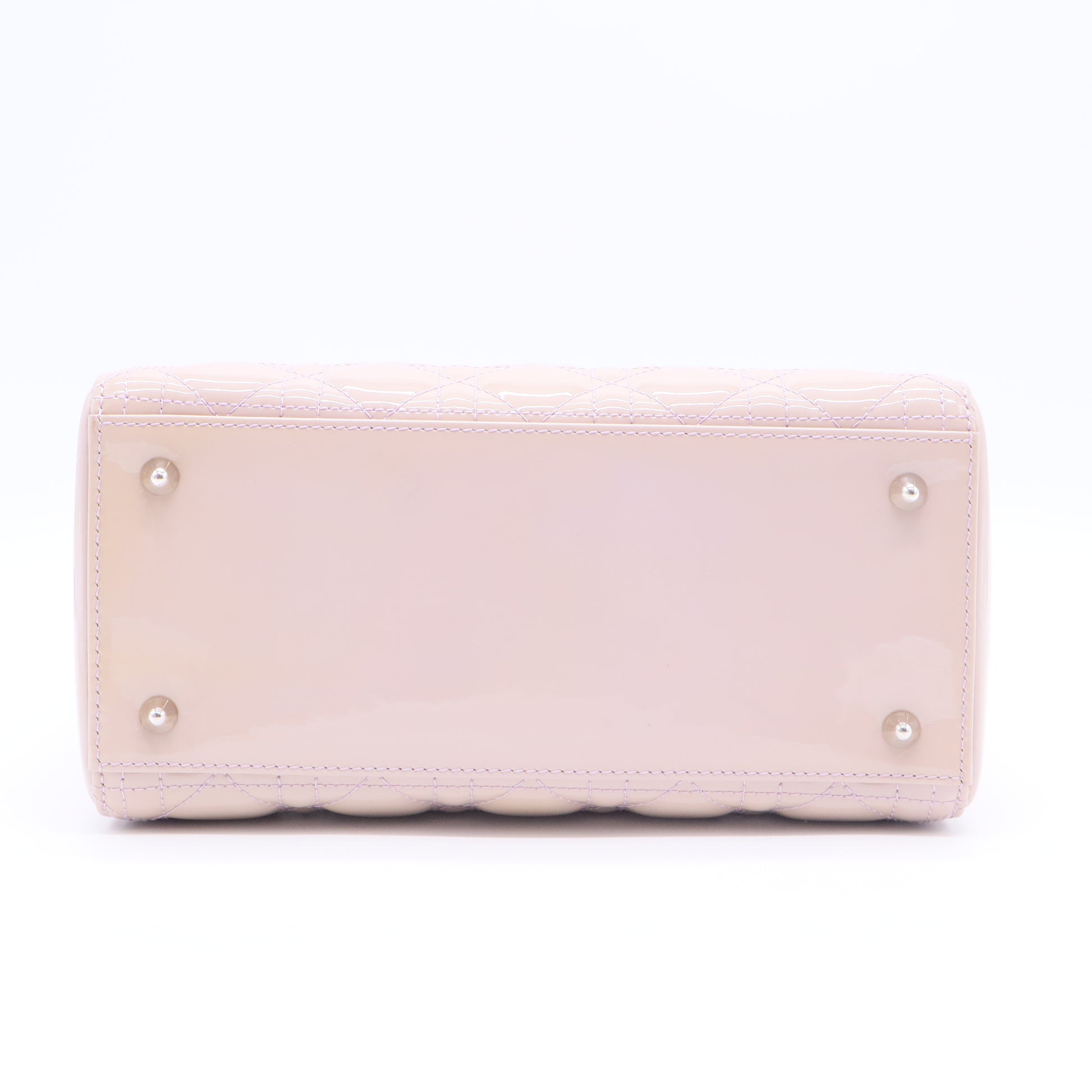 Lady Dior Bag Cannage Quilt Patent Medium