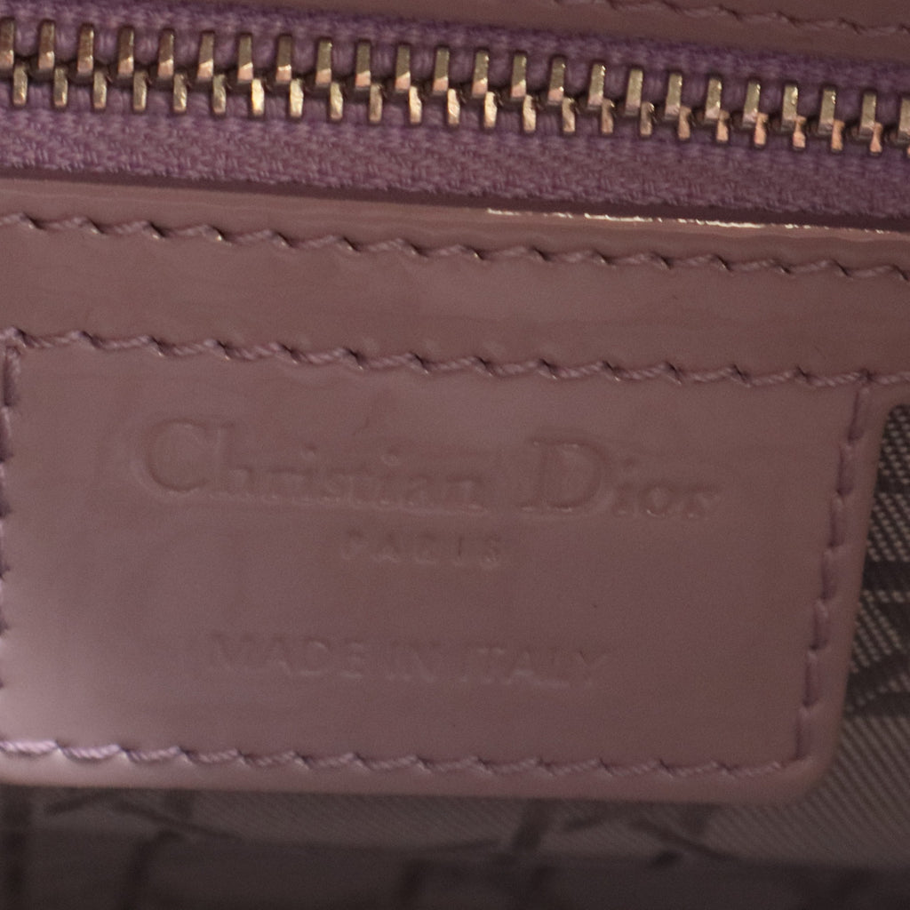 Lady Dior Bag Cannage Quilt Patent Medium