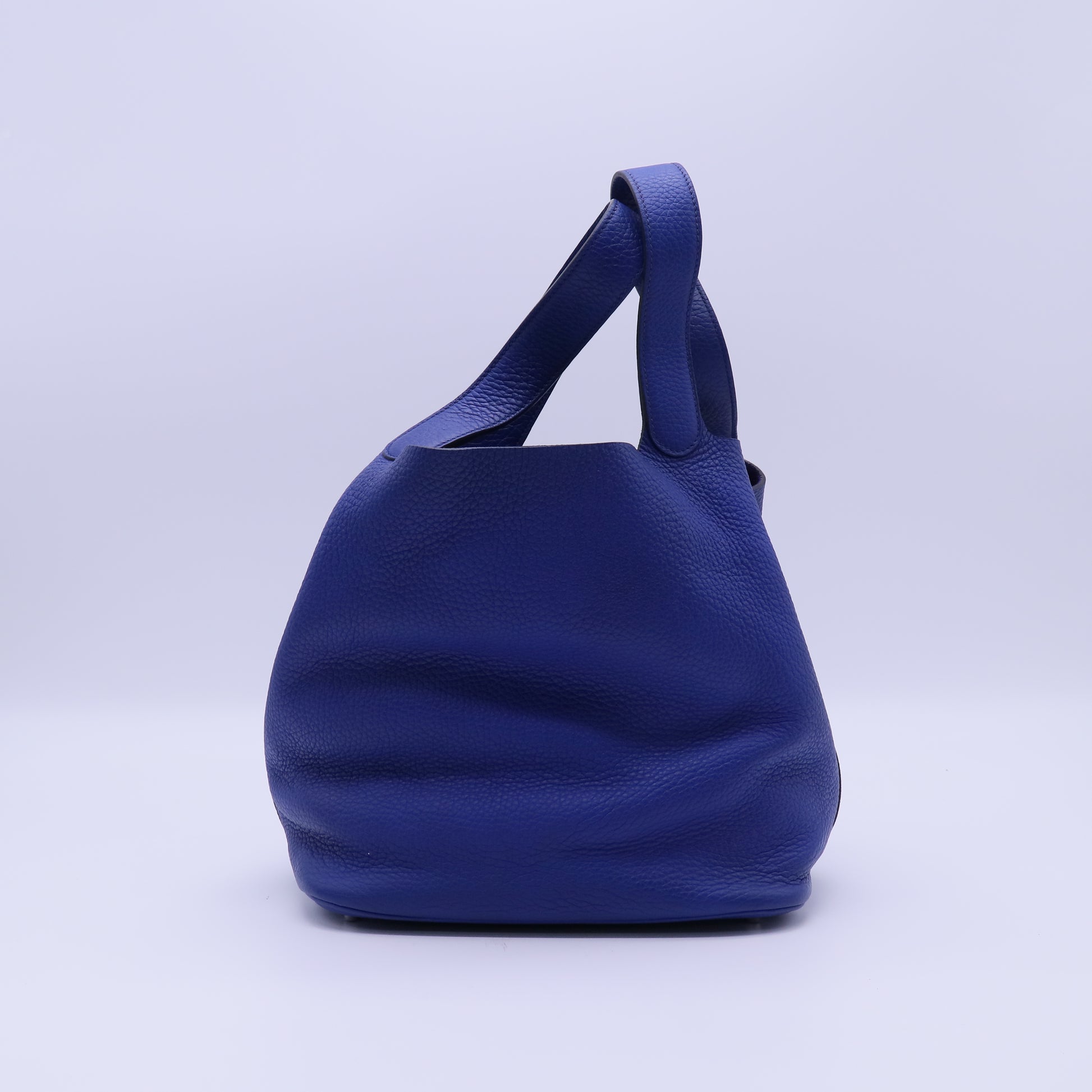 Hermes Bleu Brighton Clemence Leather Picotin MM Bag twins B21988