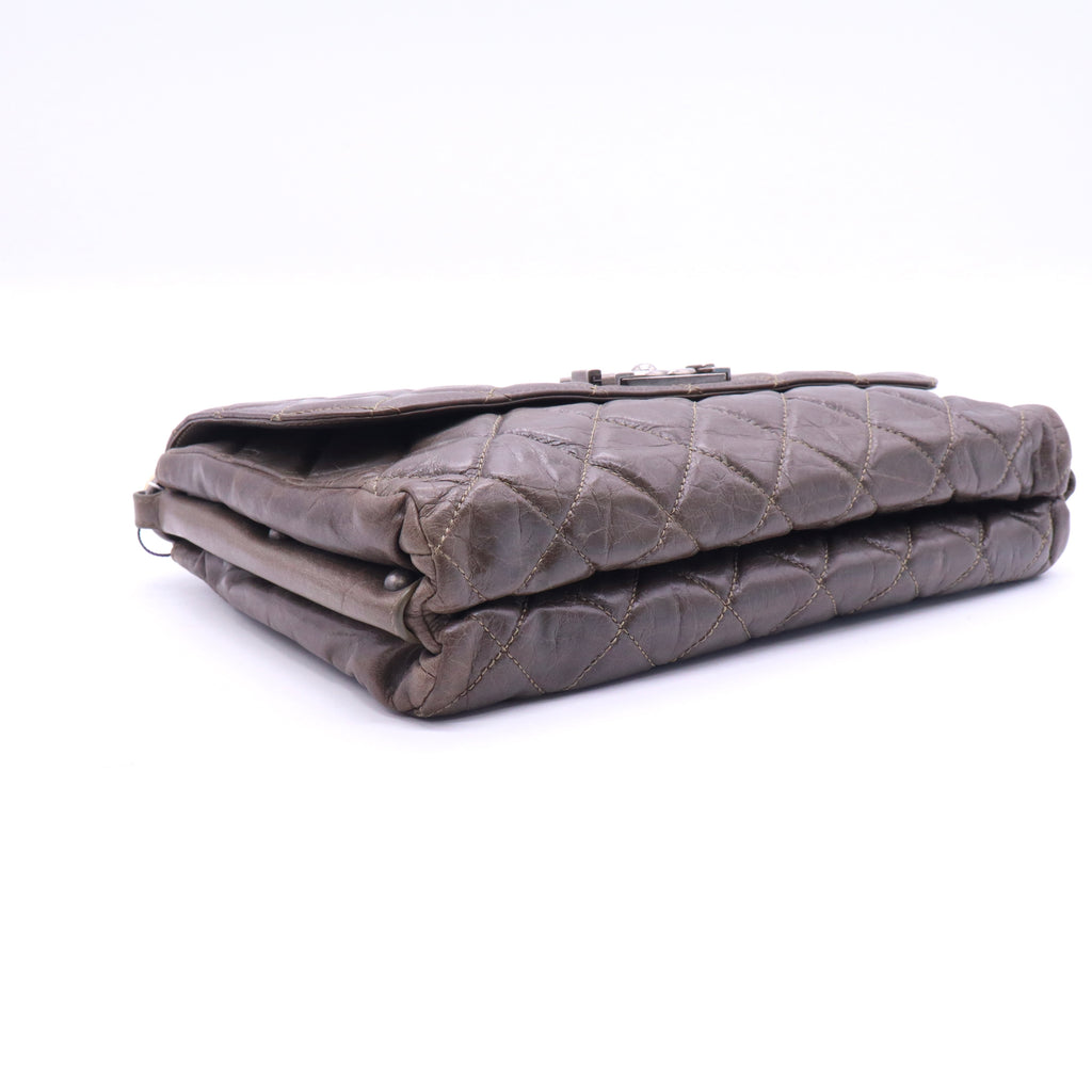 Chanel Brown Metallic Quilted Goatskin City Rock Flap Shoulder Bag twins LDJ3567