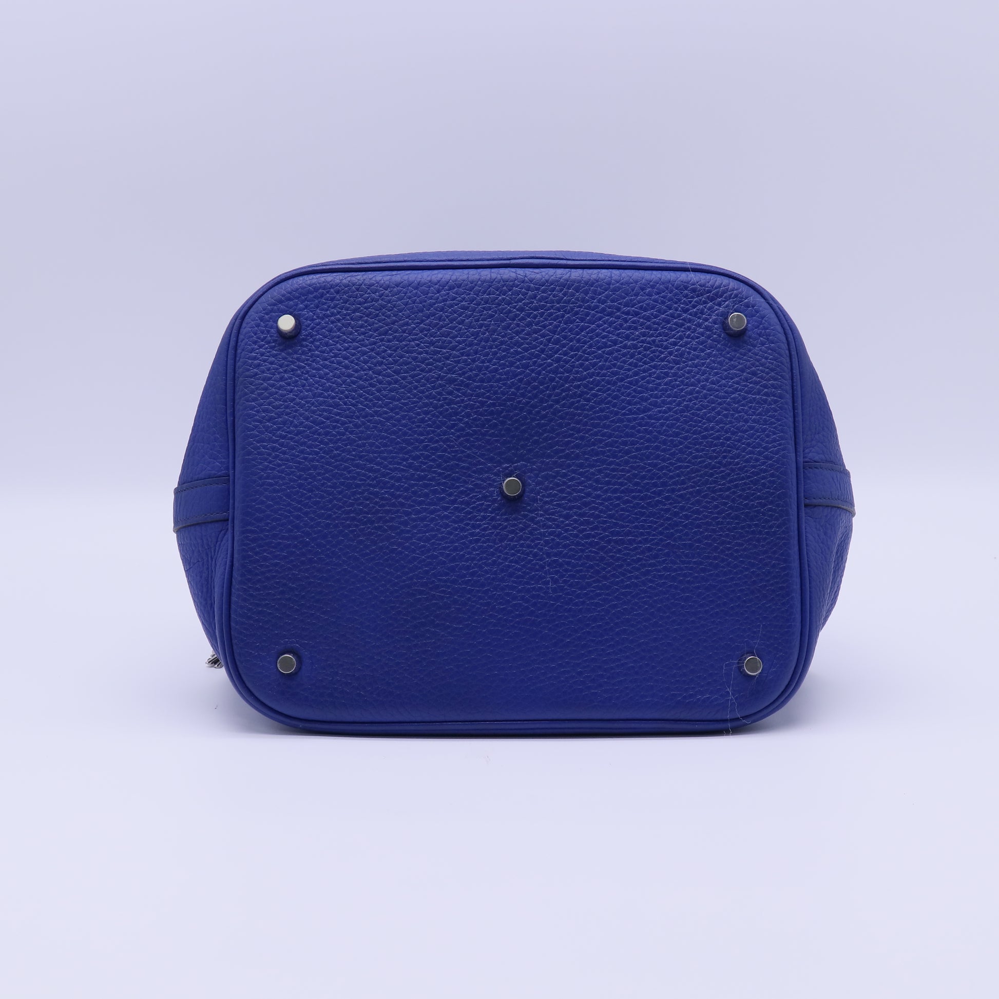 Hermes Bleu Brighton Clemence Leather Picotin MM Bag twins B21988
