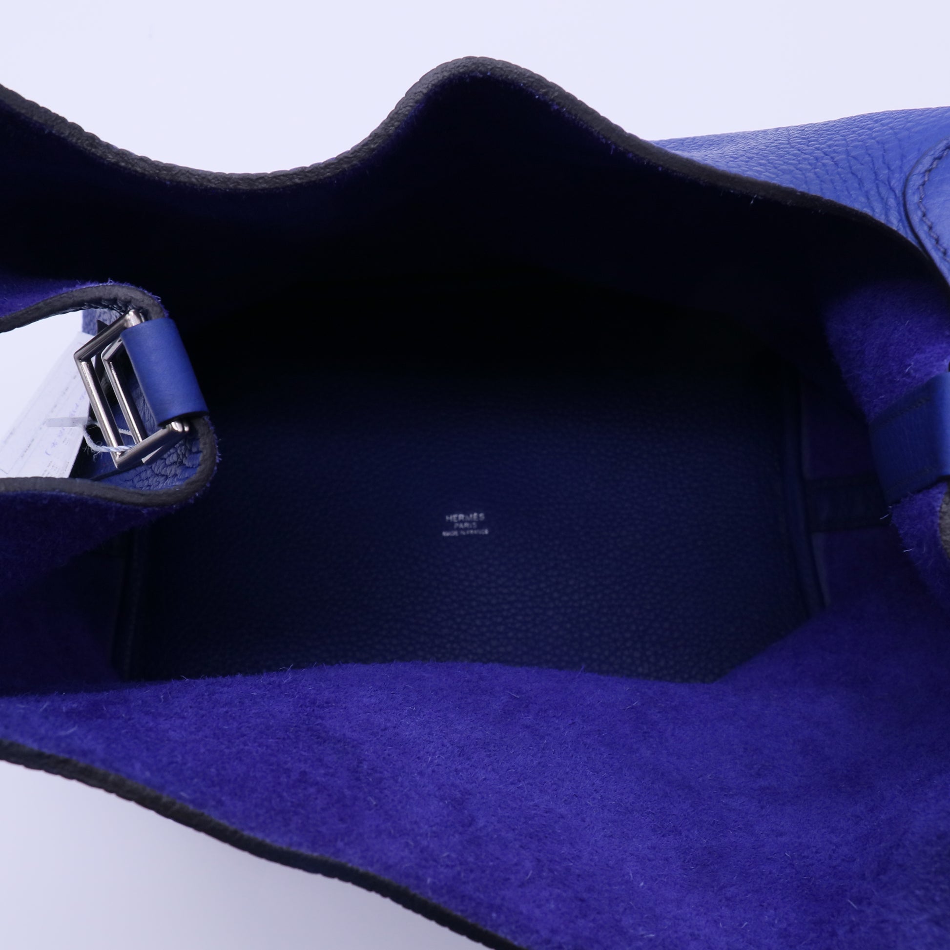 Hermes Bleu Brighton Clemence Leather Picotin MM Bag twins B21988