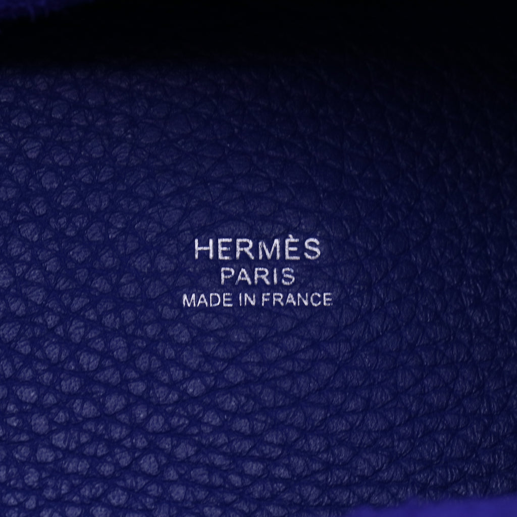 Hermes Bleu Brighton Clemence Leather Picotin MM Bag twins B21988