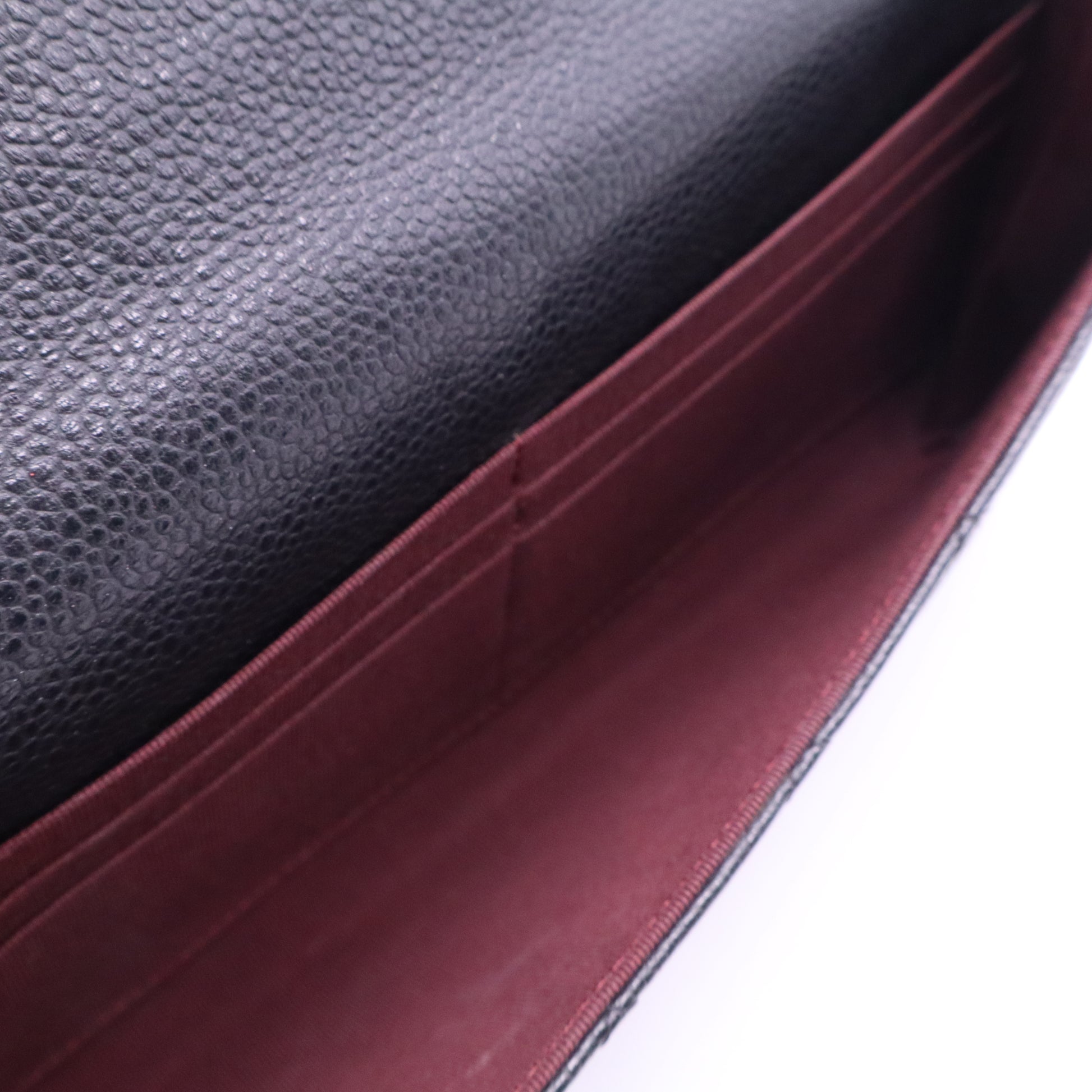 "Chanel Iridescent Caviar Quilted Large Flap Wallet Black twins LDJ3582