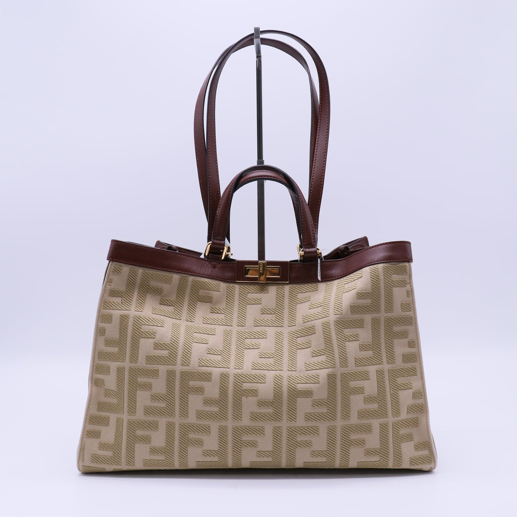 Fendi Canvas FF Peekaboo X-Lite Tote Twins B21157