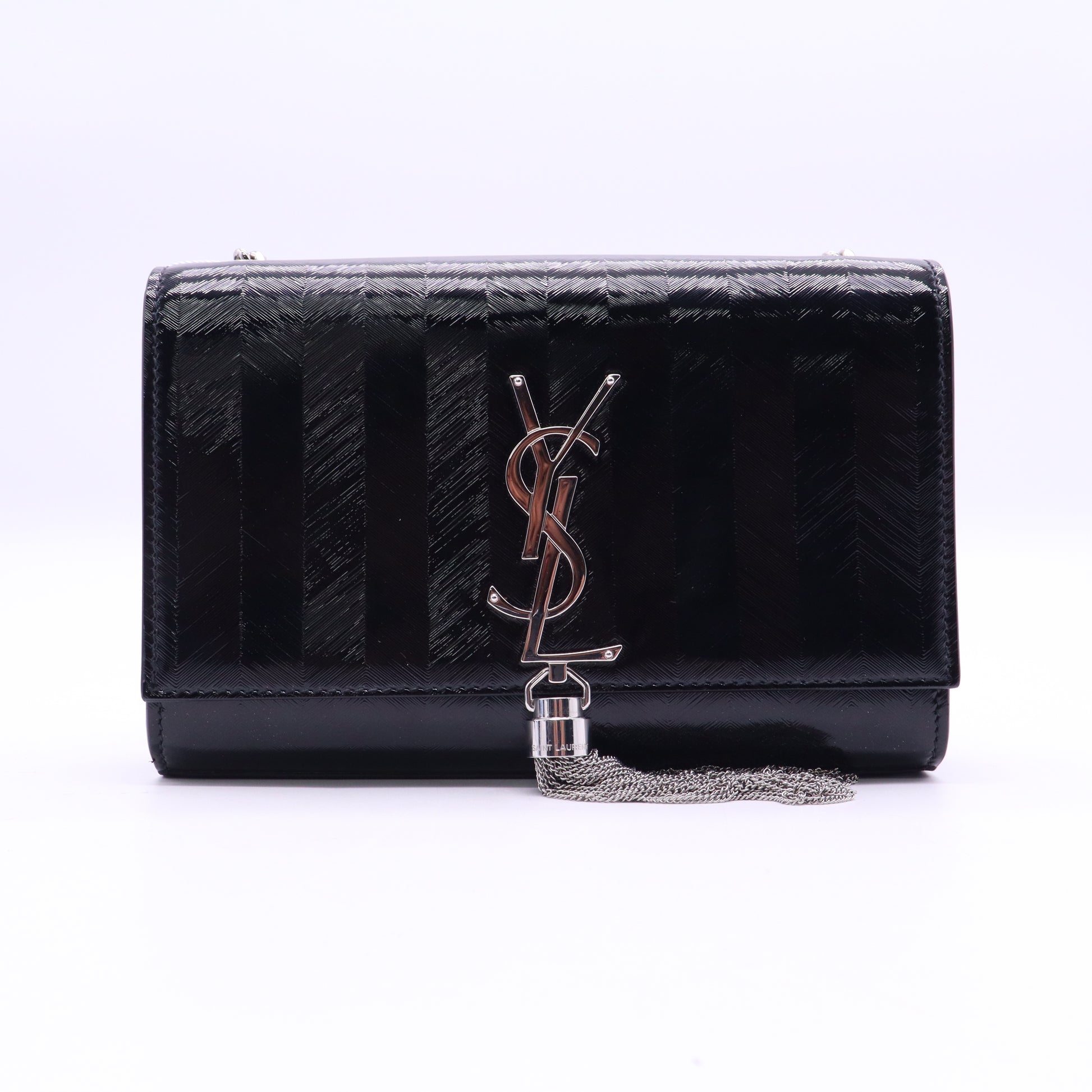 Black Python Embossed Calfskin Leather Kate Tassel Bag TWINS LDJ3585