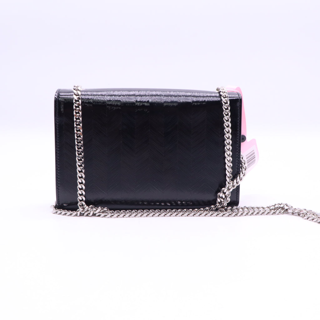 Black Python Embossed Calfskin Leather Kate Tassel Bag TWINS LDJ3585