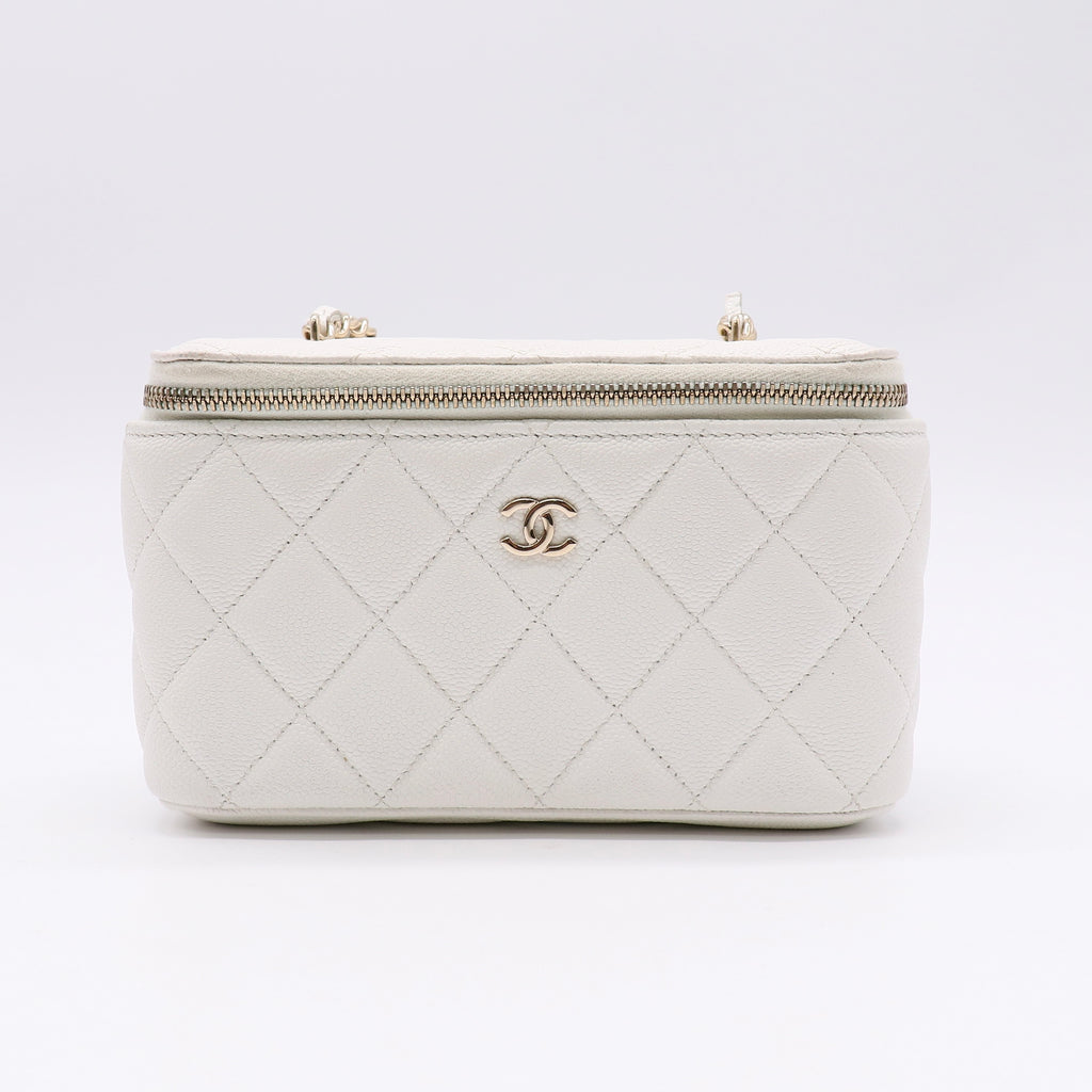 Coco Vanity Case with Chain Quilted Caviar Small Twins LDZ367