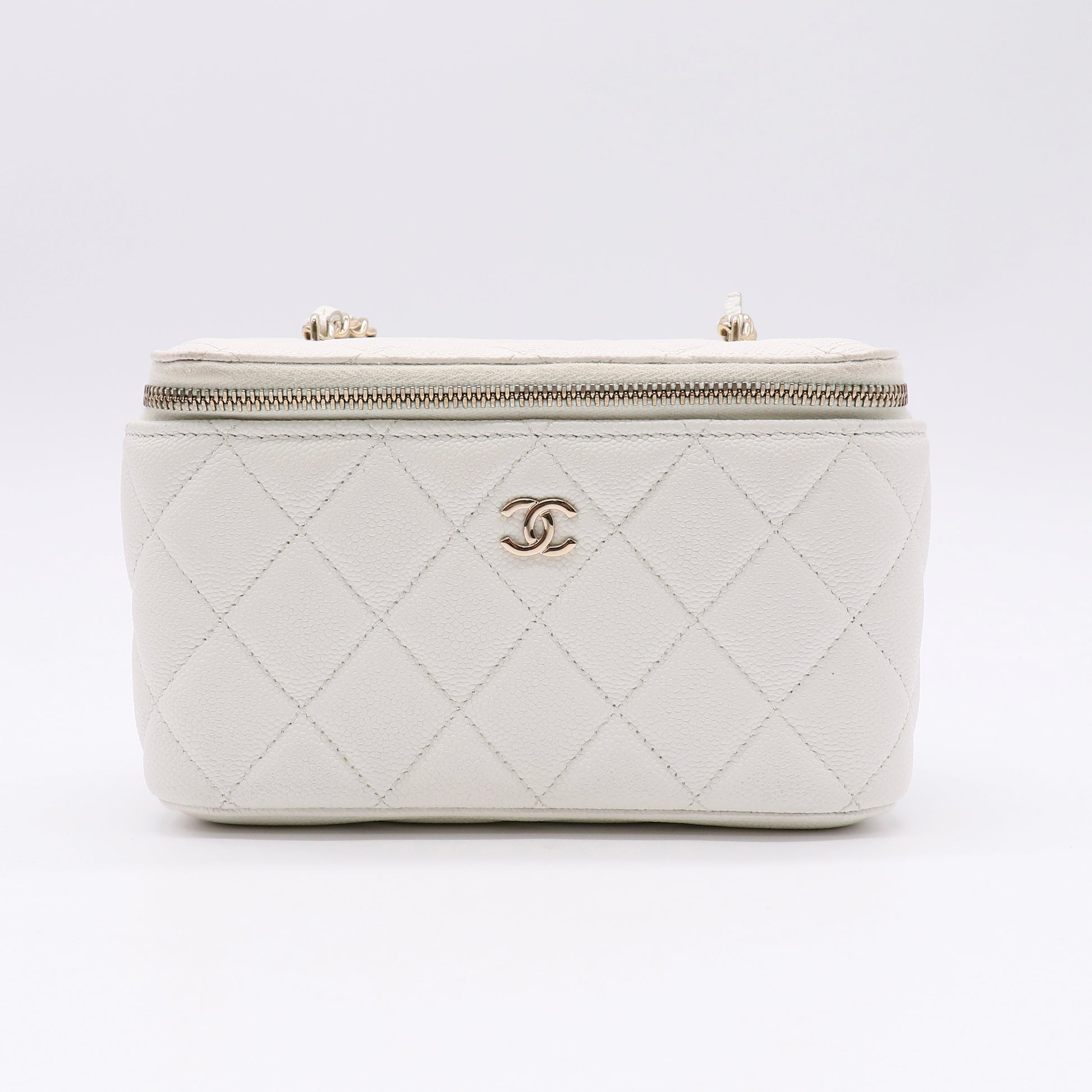 Coco Vanity Case with Chain Quilted Caviar Small Twins LDZ367