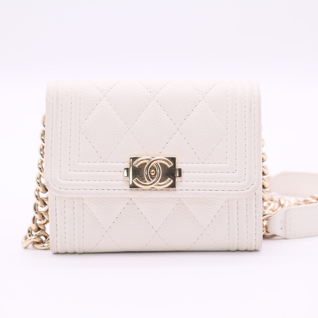 Boy Flap Card Holder on Chain Twins