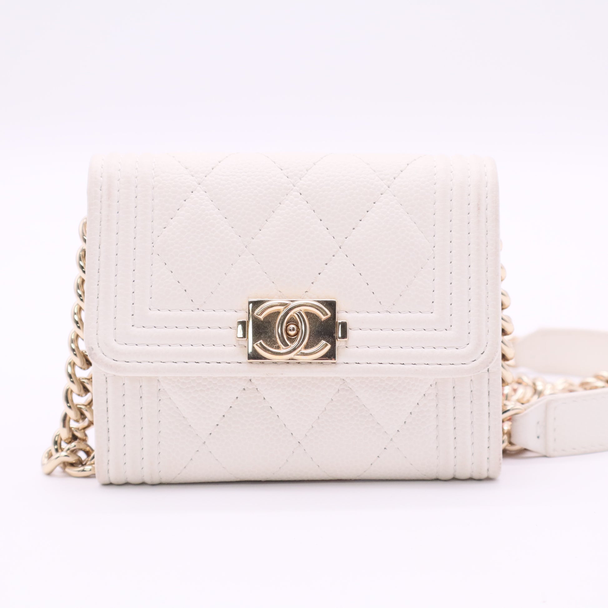 Boy Flap Card Holder on Chain Twins