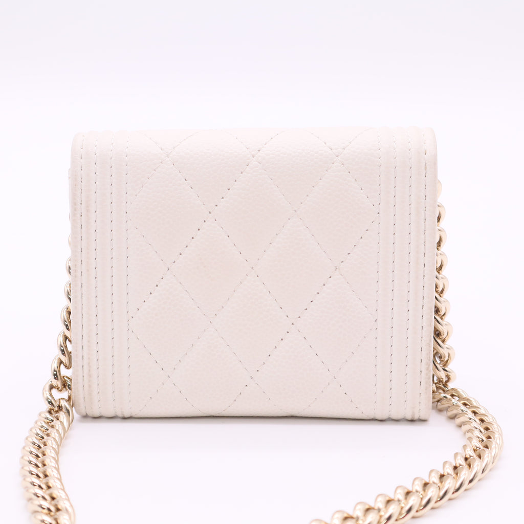 Boy Flap Card Holder on Chain Twins