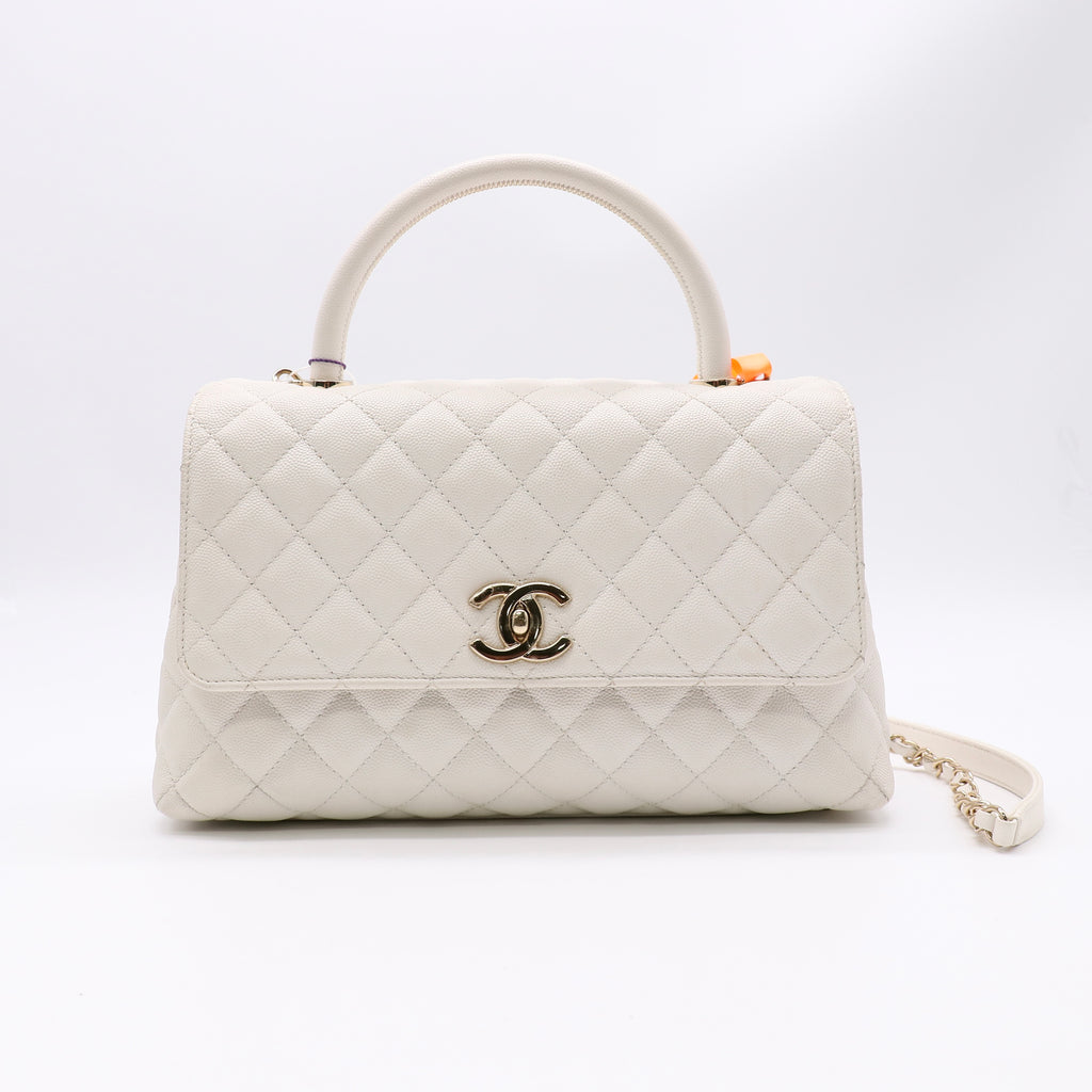 Coco Top Handle Bag Quilted Caviar Small Twins LDZ369