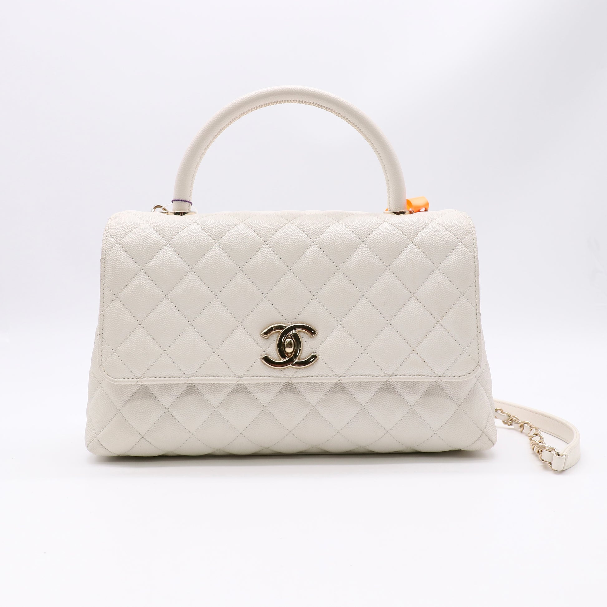 Coco Top Handle Bag Quilted Caviar Small Twins LDZ369