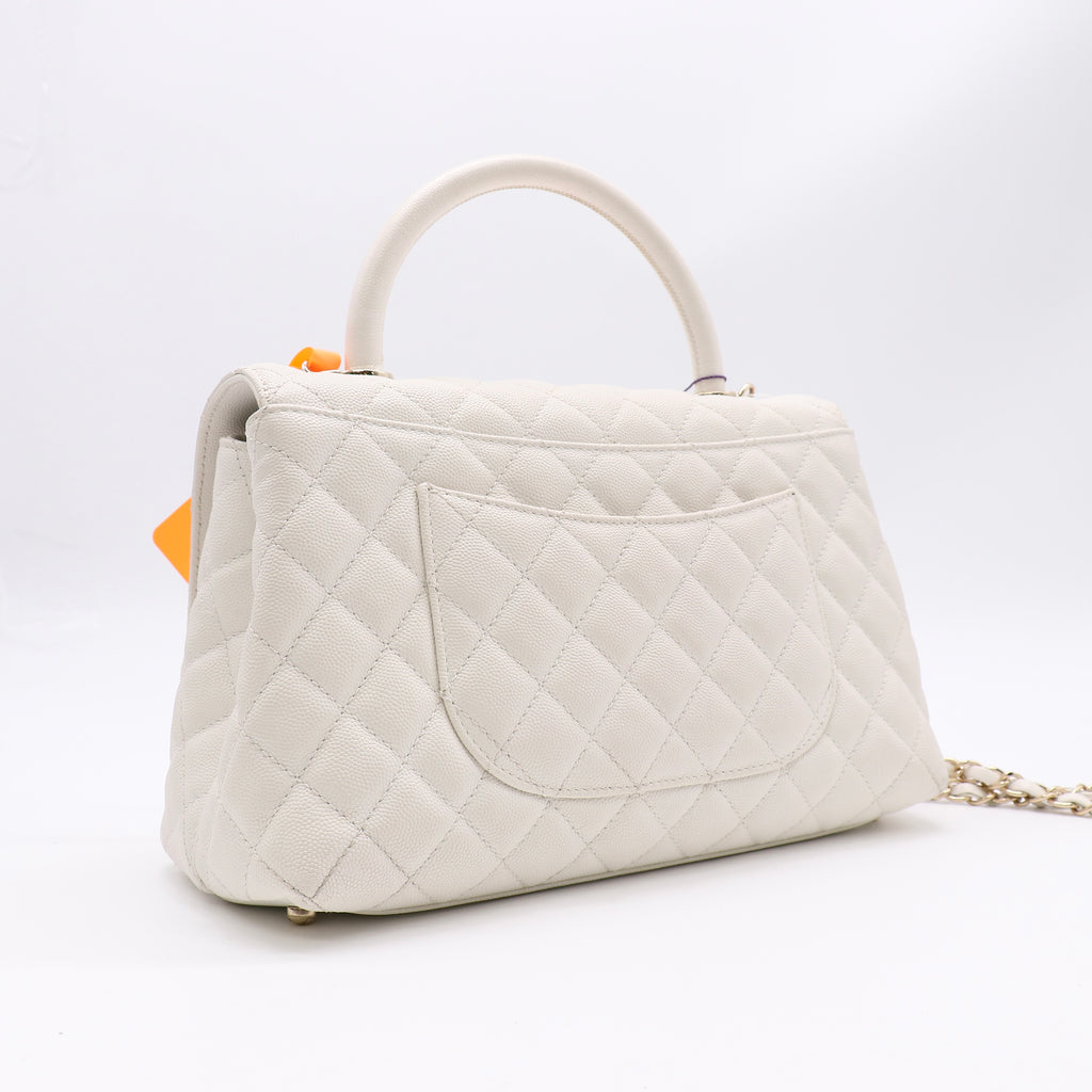 Coco Top Handle Bag Quilted Caviar Small Twins LDZ369