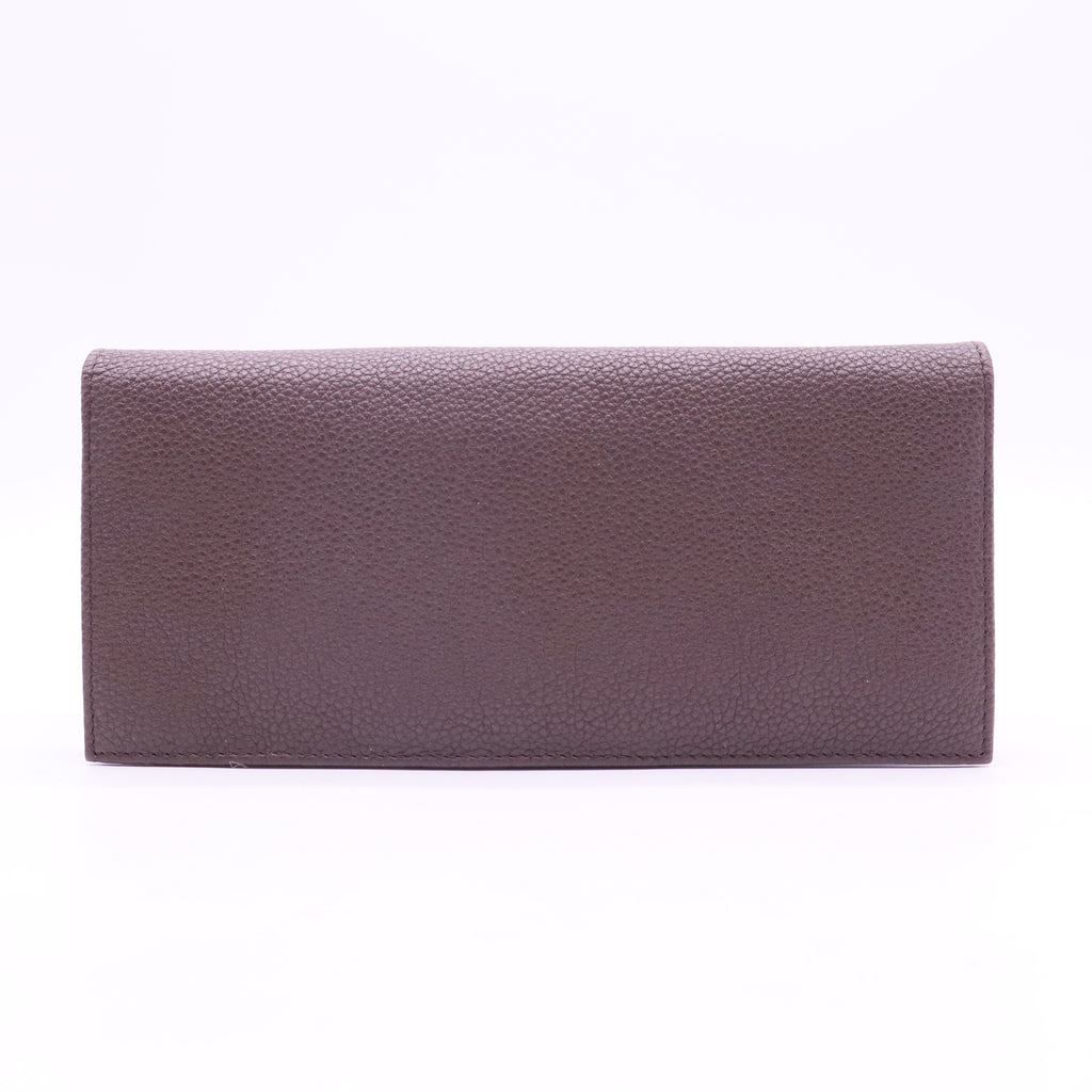 Vertical Bifold Saffiano Leather Wallet Twins