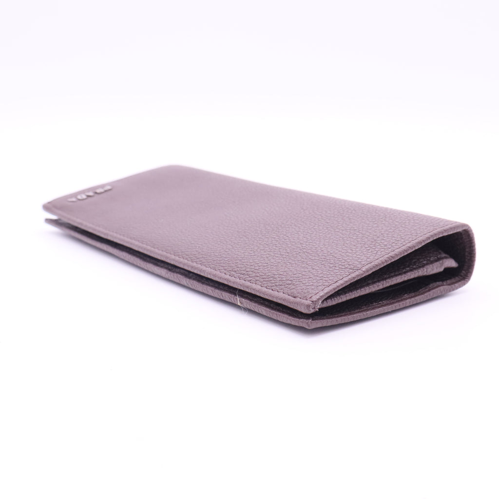 Vertical Bifold Saffiano Leather Wallet Twins