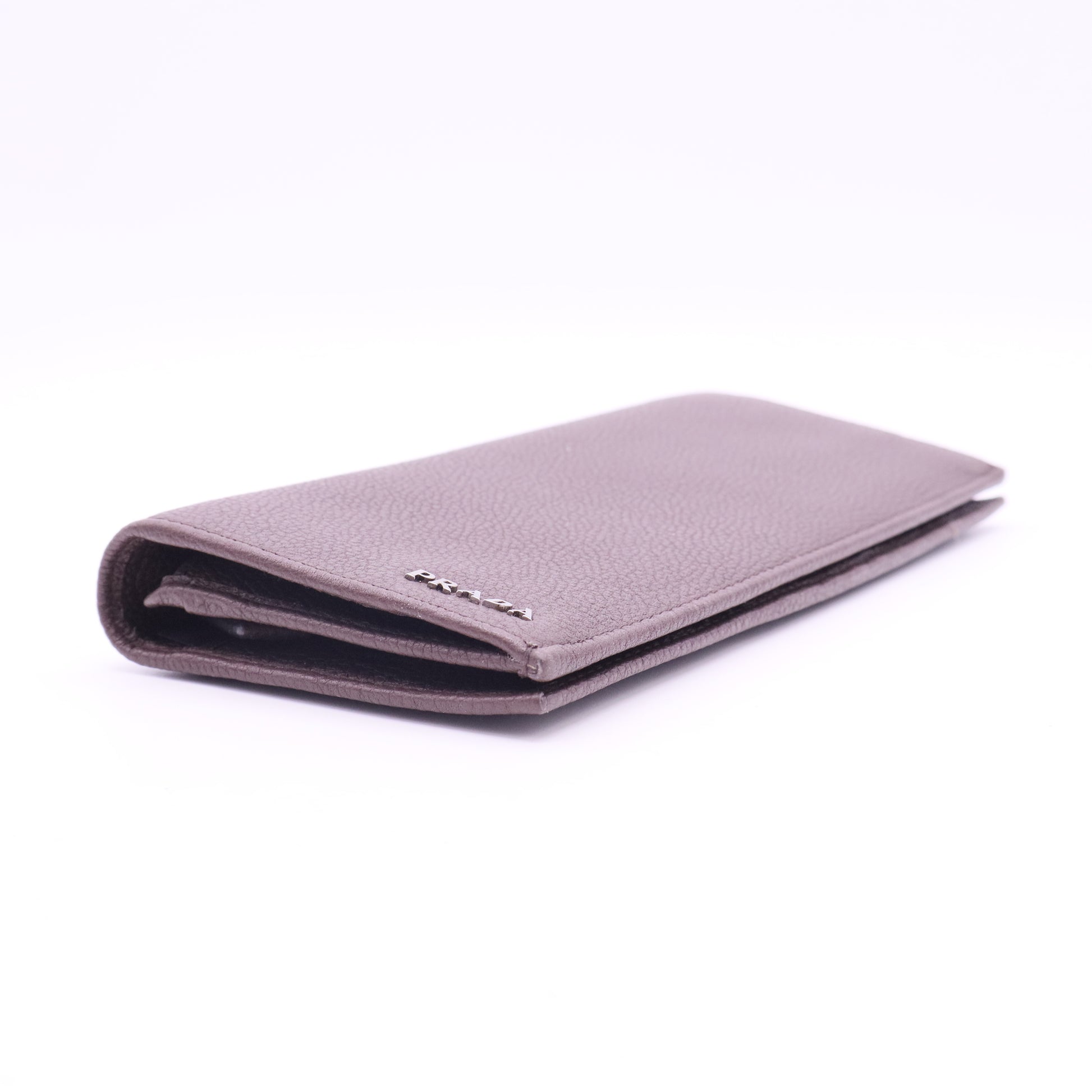 Vertical Bifold Saffiano Leather Wallet Twins