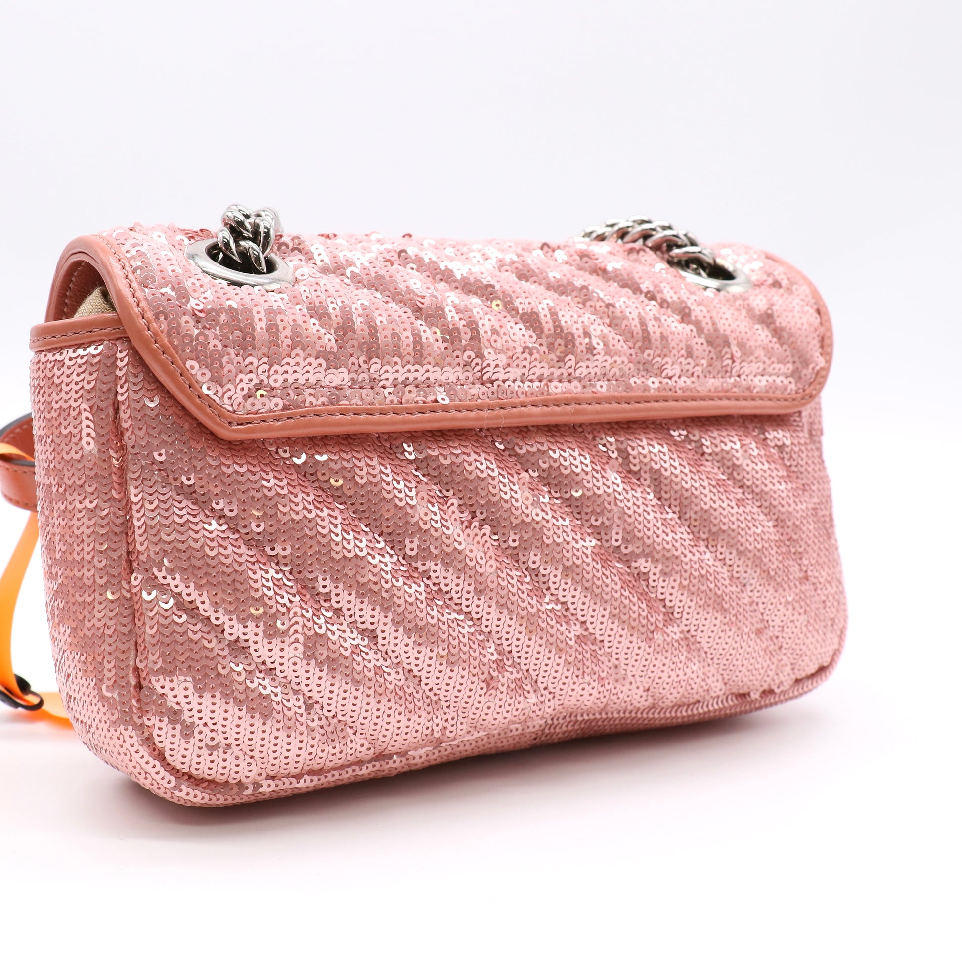 Gucci  Pink Sequin Marmont Small Flap Bag twins LDZ372