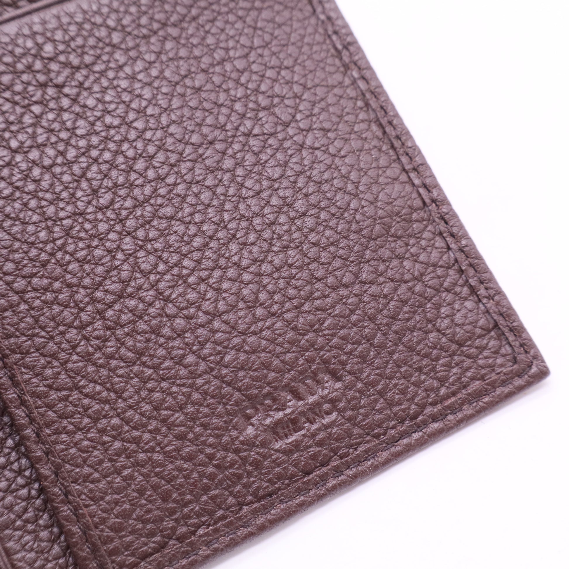 Vertical Bifold Saffiano Leather Wallet Twins