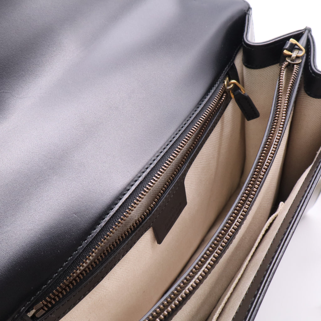 Gucci Web Heart GG Marmont Chain Shoulder Bag Leather Medium Twins