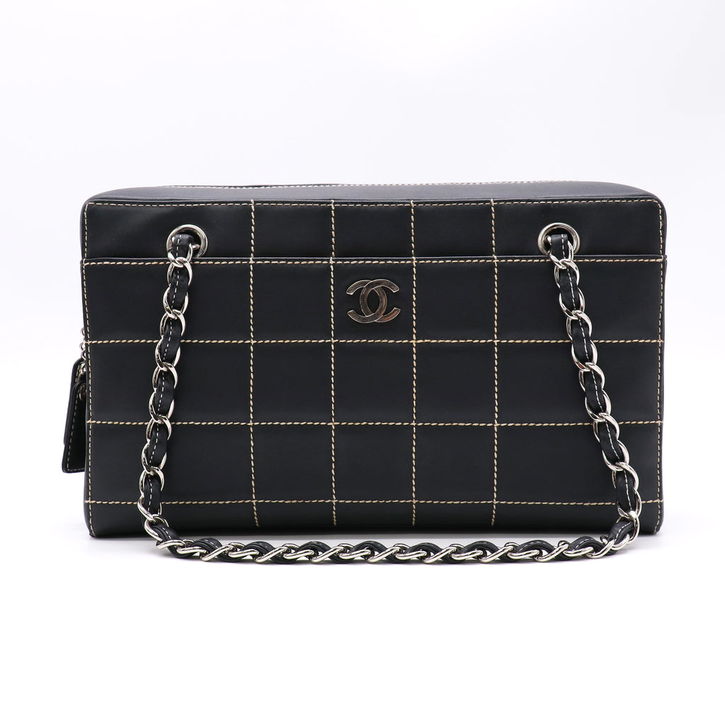 Chanel Choco Bar Square Quilt Shoulder Bag Twins LDZ364