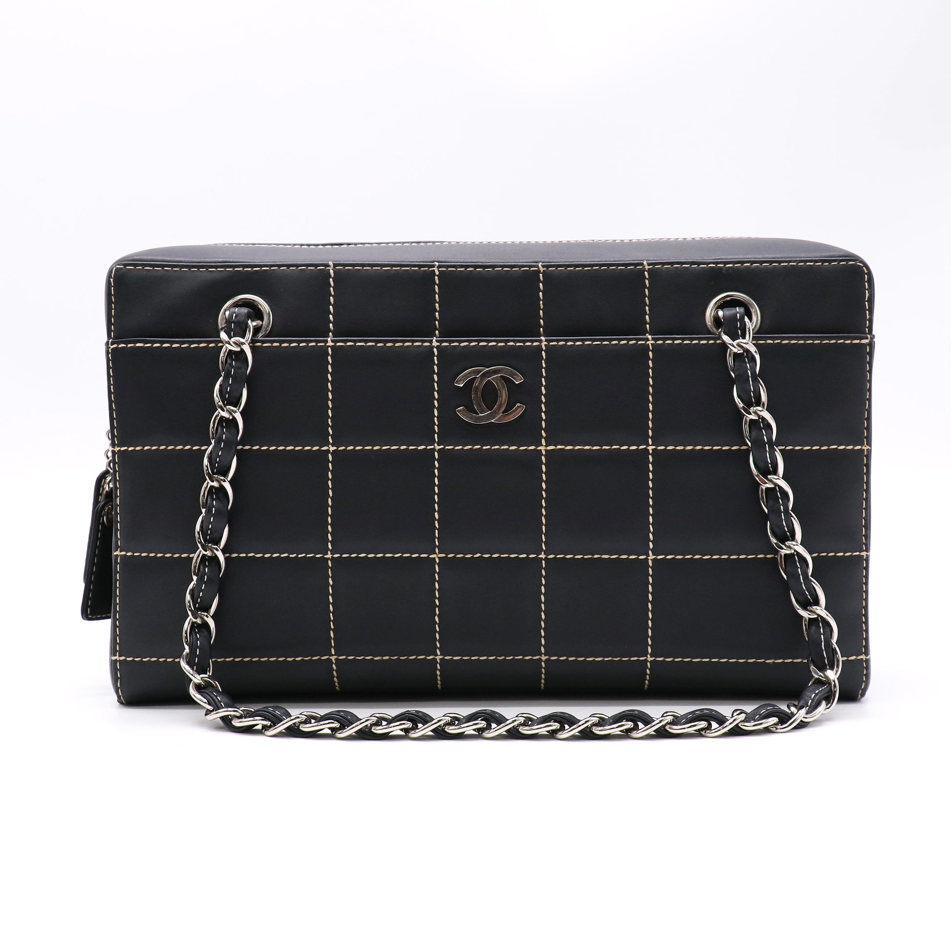 Chanel Choco Bar Square Quilt Shoulder Bag Twins LDZ364