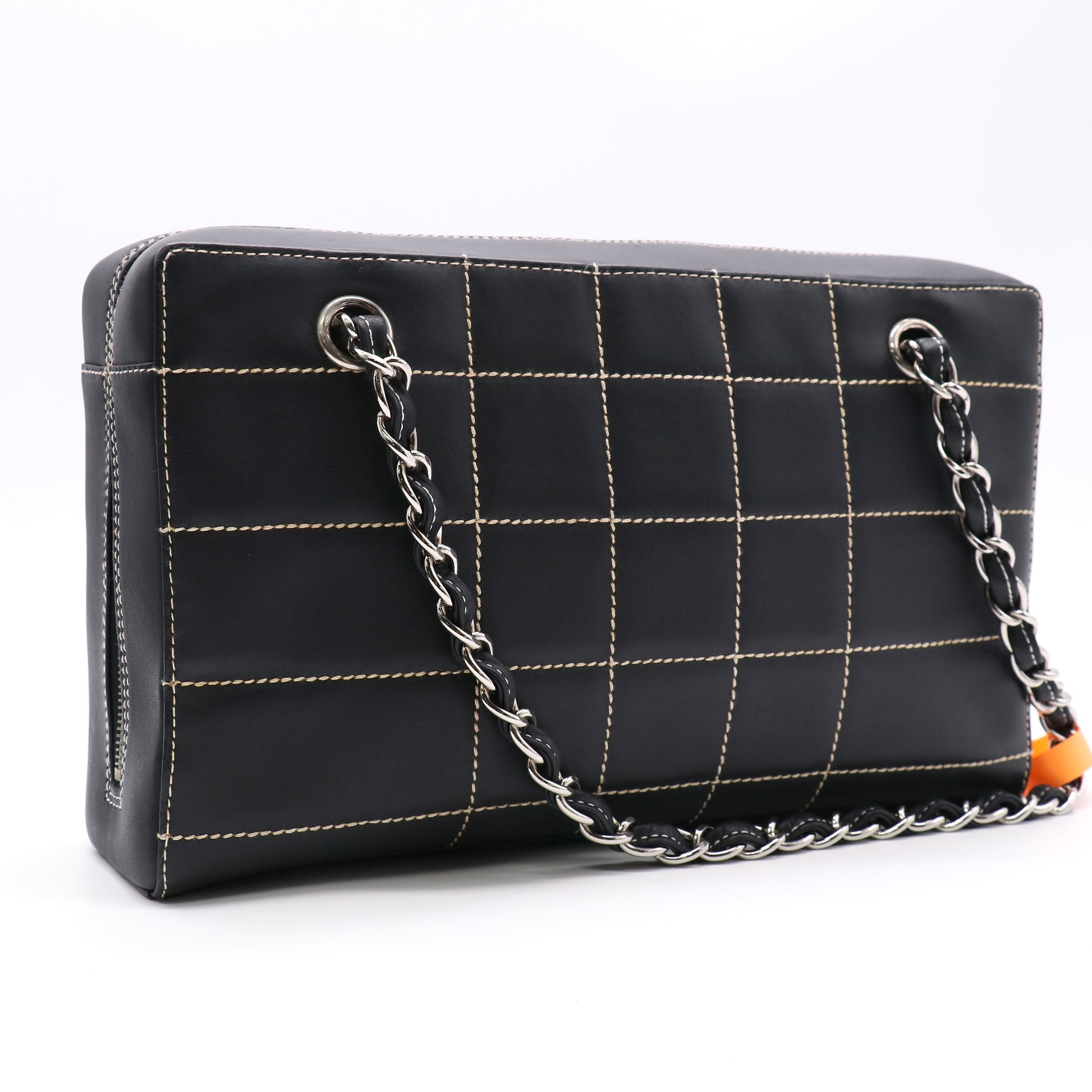 Chanel Choco Bar Square Quilt Shoulder Bag Twins LDZ364