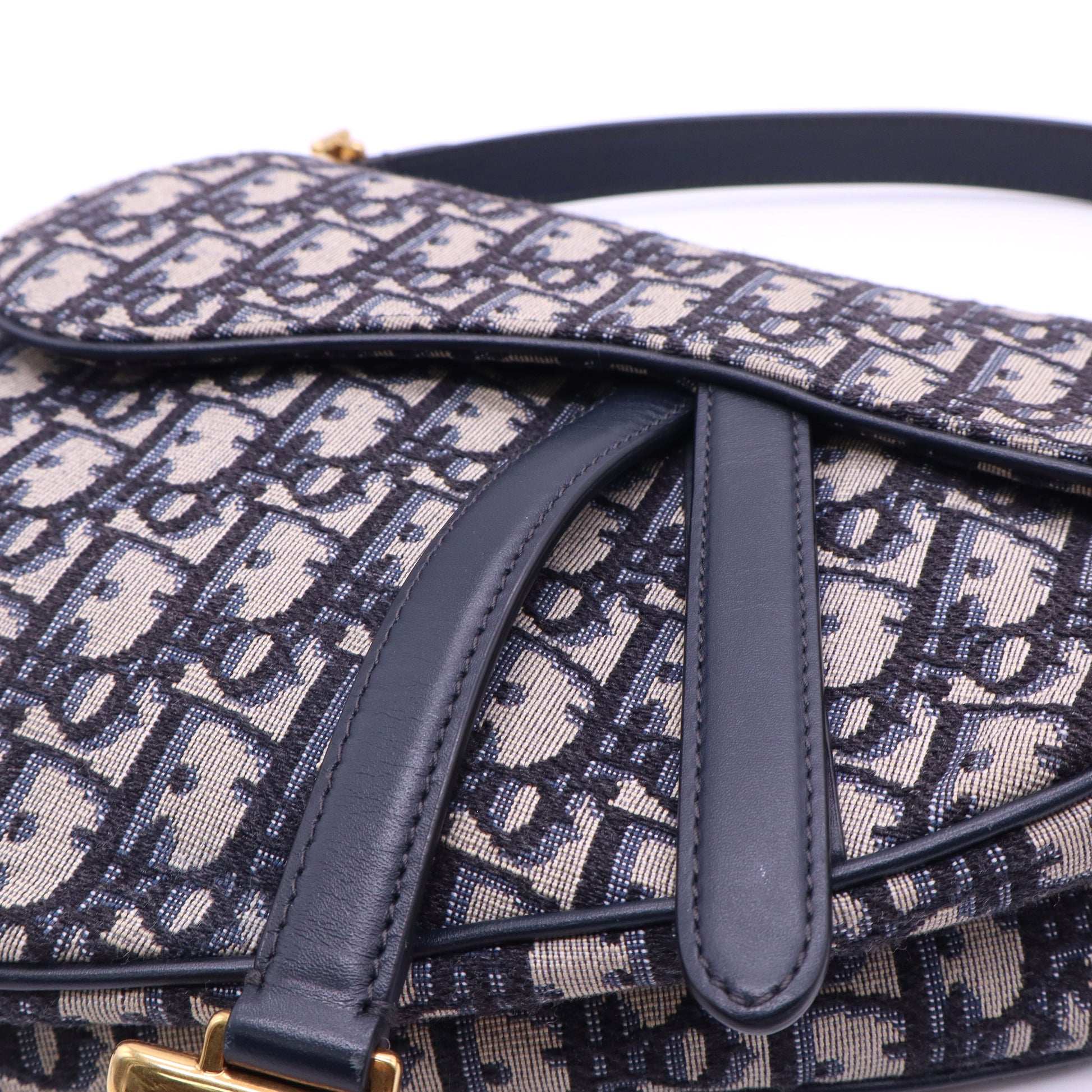 Christian Dior Blue Oblique Canvas Dior Saddle Bag twins LDJ3572