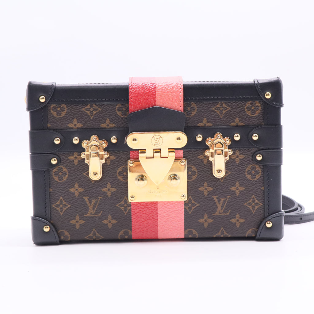 Louis Vuitton Petite Malle Handbag Limited Edition Stripes Monogram Canvas Twins LDJ2753