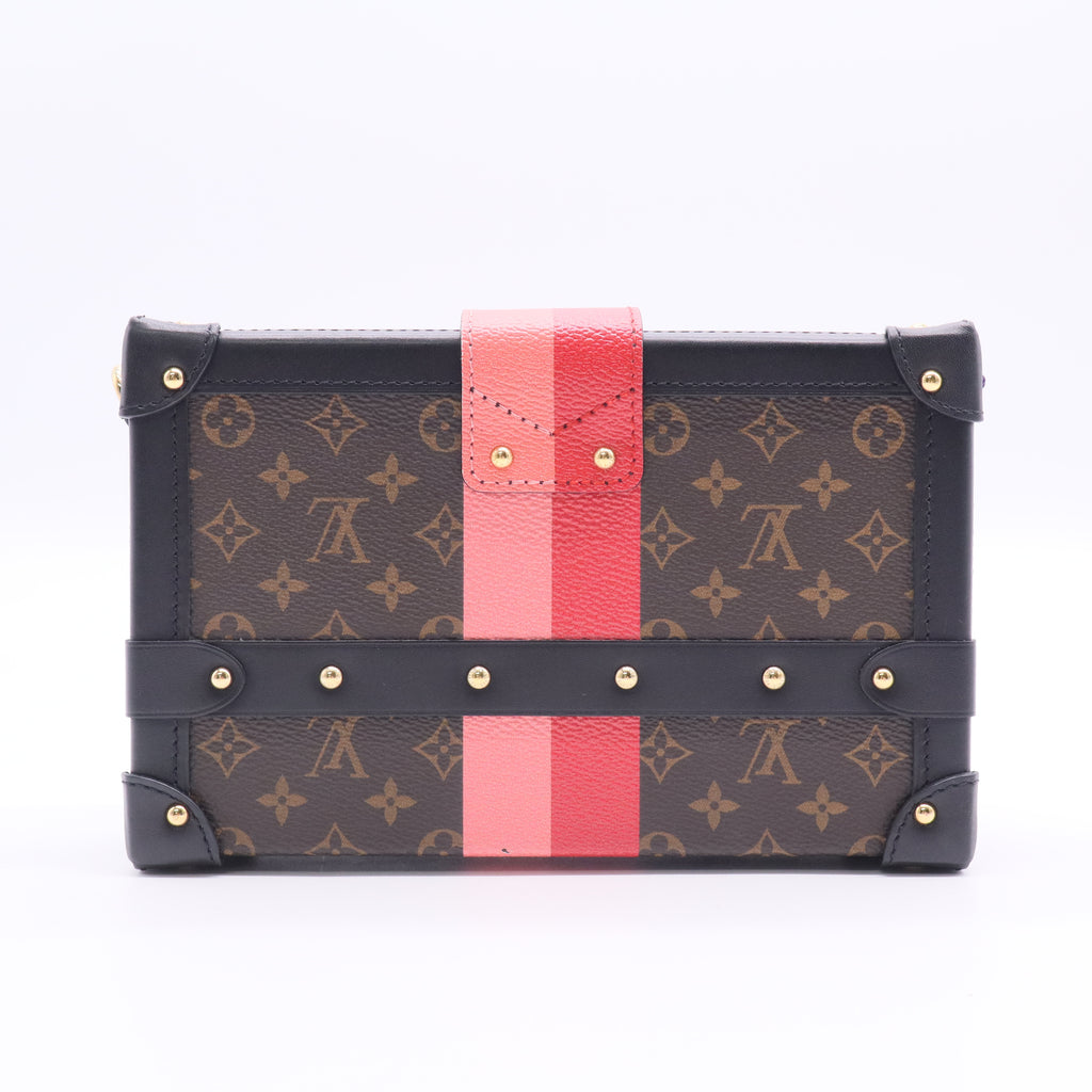 Louis Vuitton Petite Malle Handbag Limited Edition Stripes Monogram Canvas Twins LDJ2753