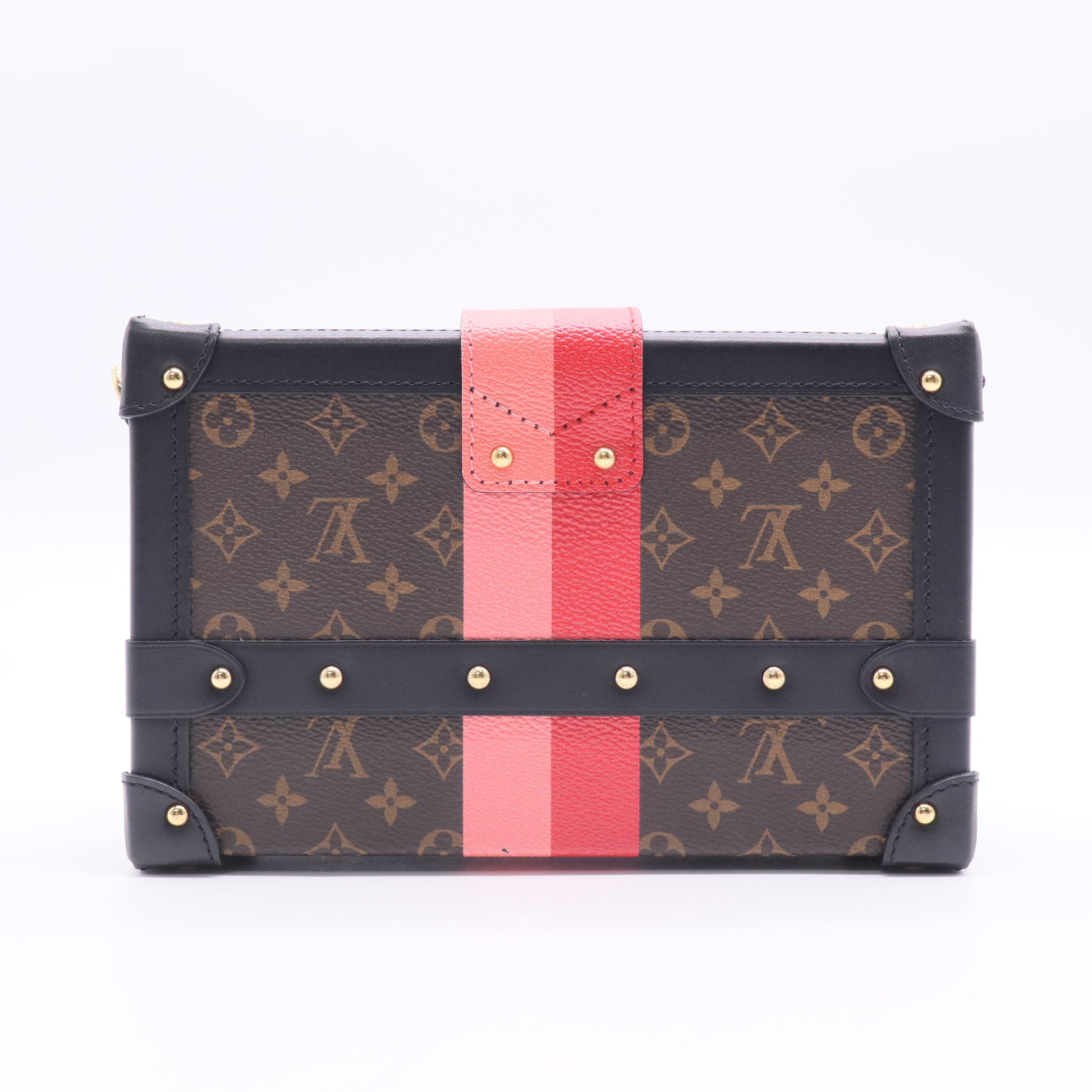 Louis Vuitton Petite Malle Handbag Limited Edition Stripes Monogram Canvas Twins LDJ2753