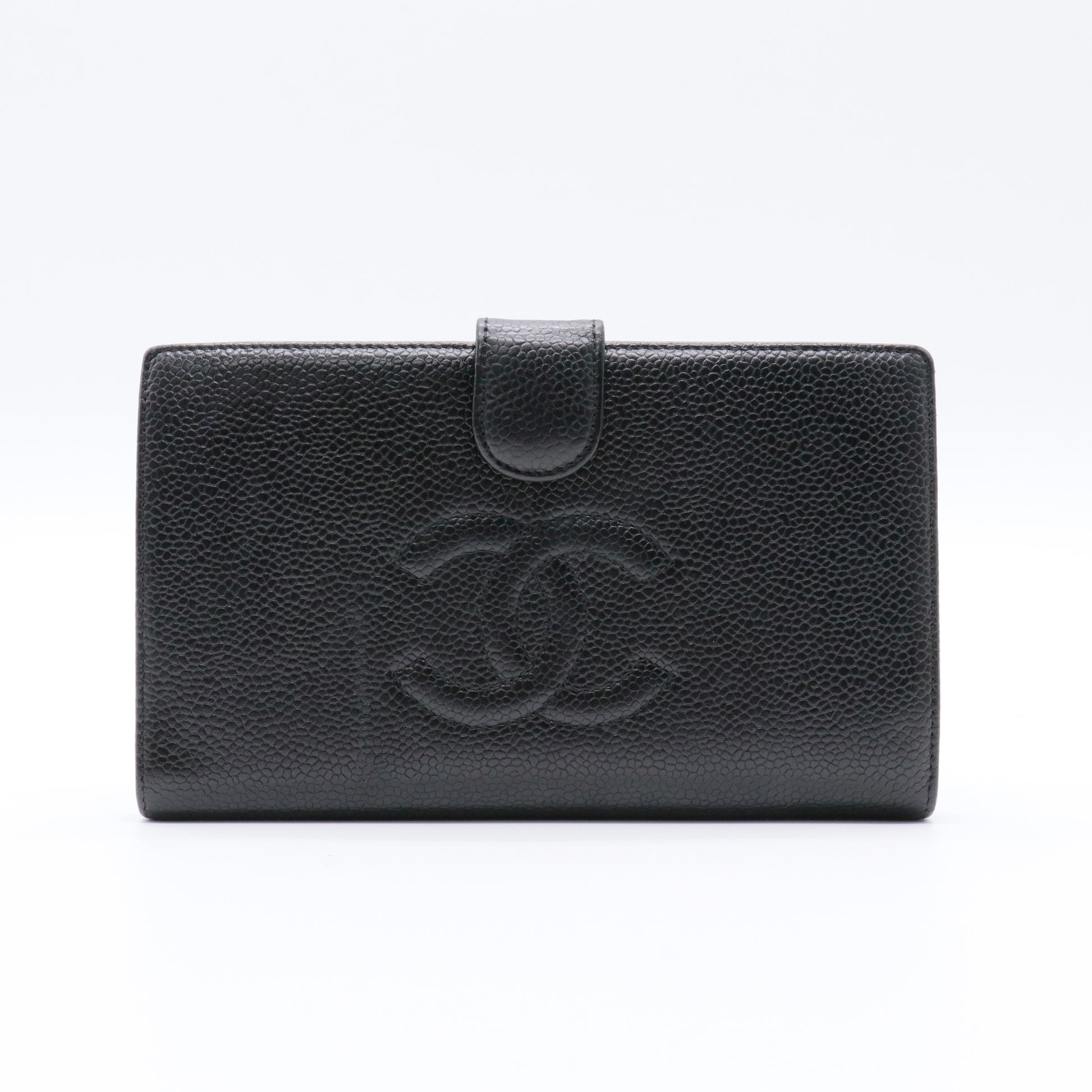 Caviar Timeless CC French Wallet Black twins