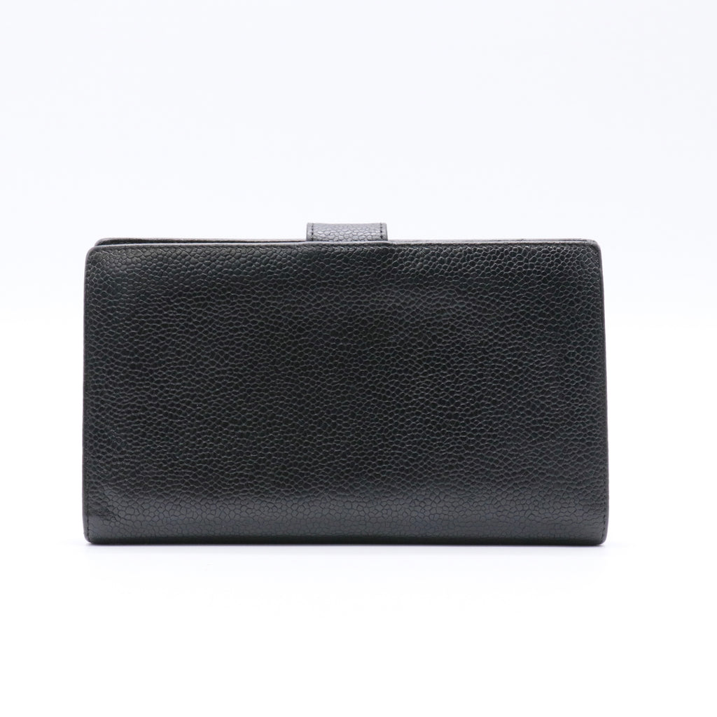 Caviar Timeless CC French Wallet Black twins