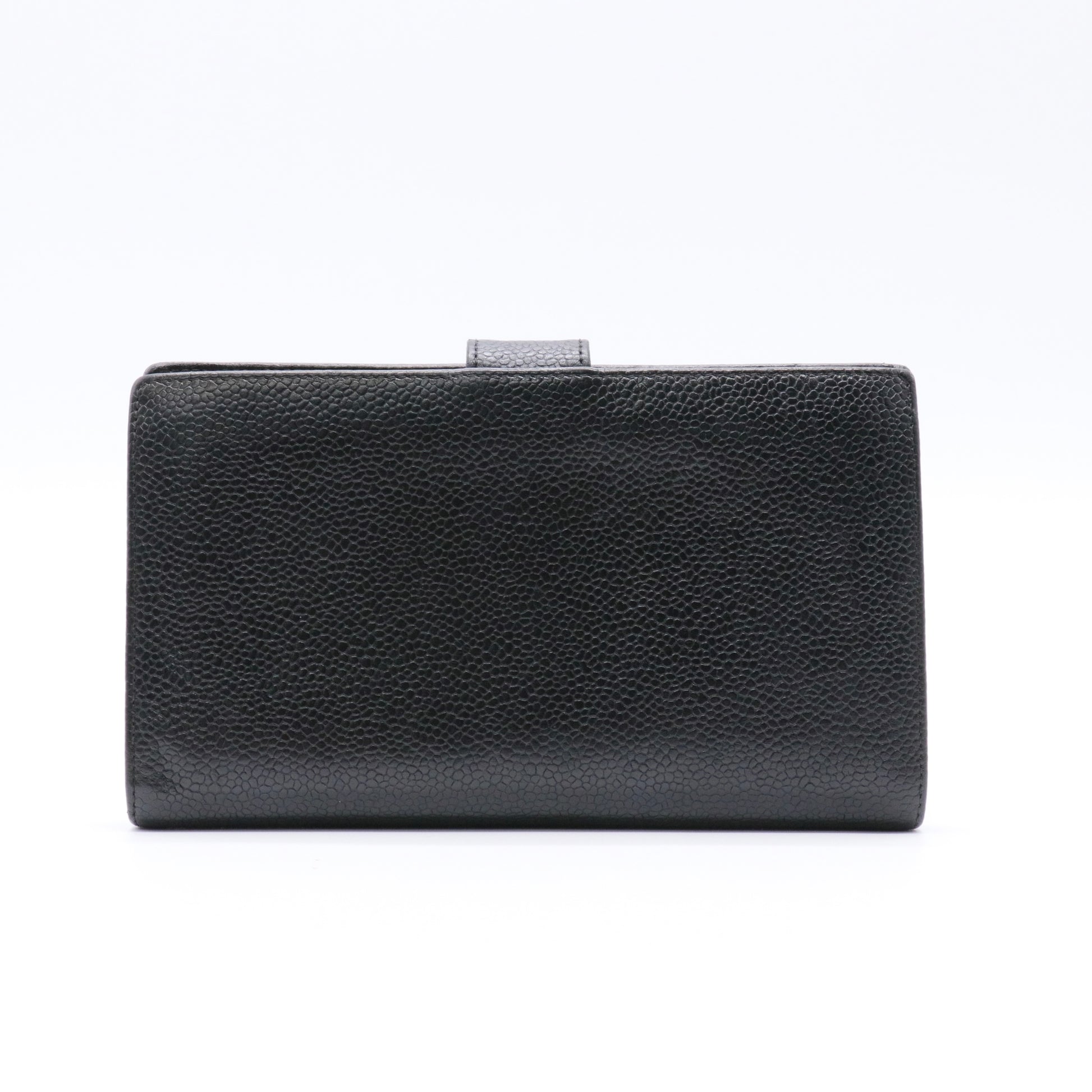 Caviar Timeless CC French Wallet Black twins