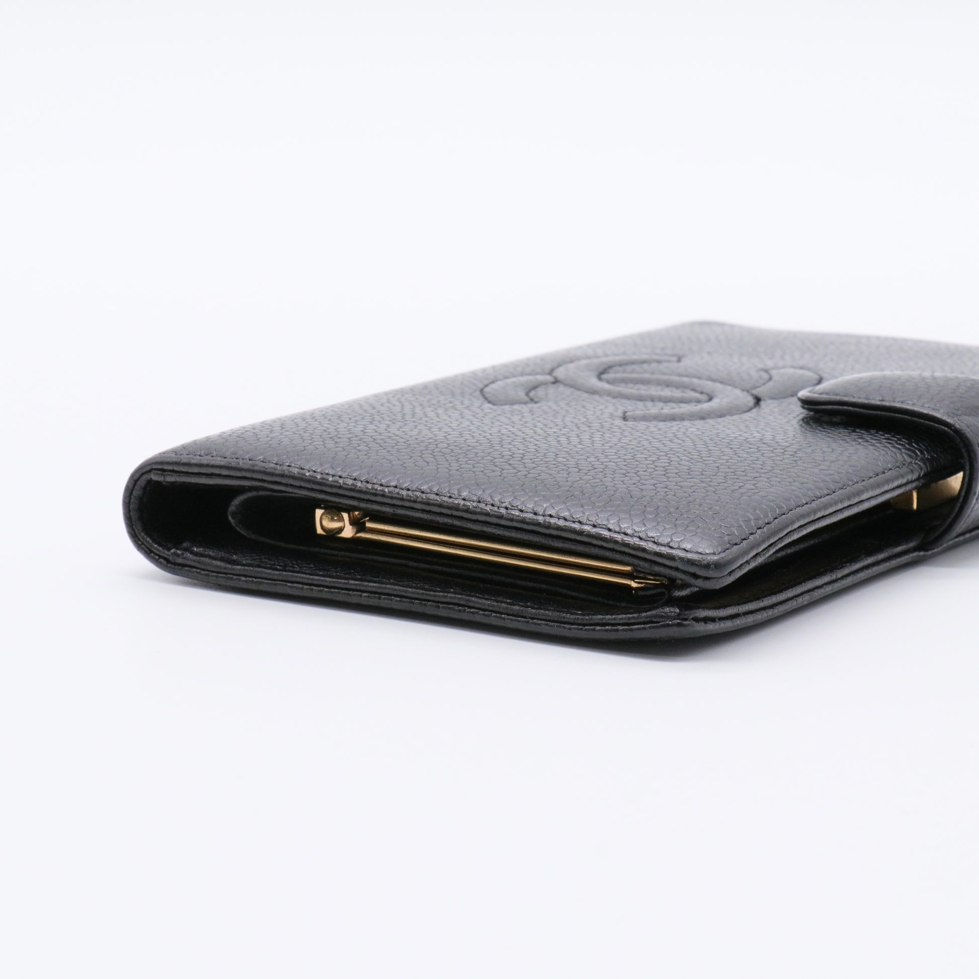 Caviar Timeless CC French Wallet Black twins
