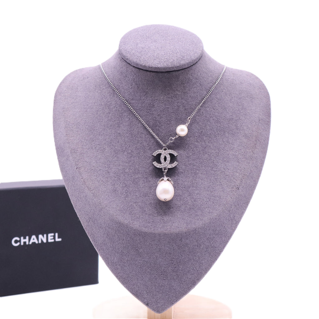 Coco Mark Rhinestone Silver-Plated Necklace
