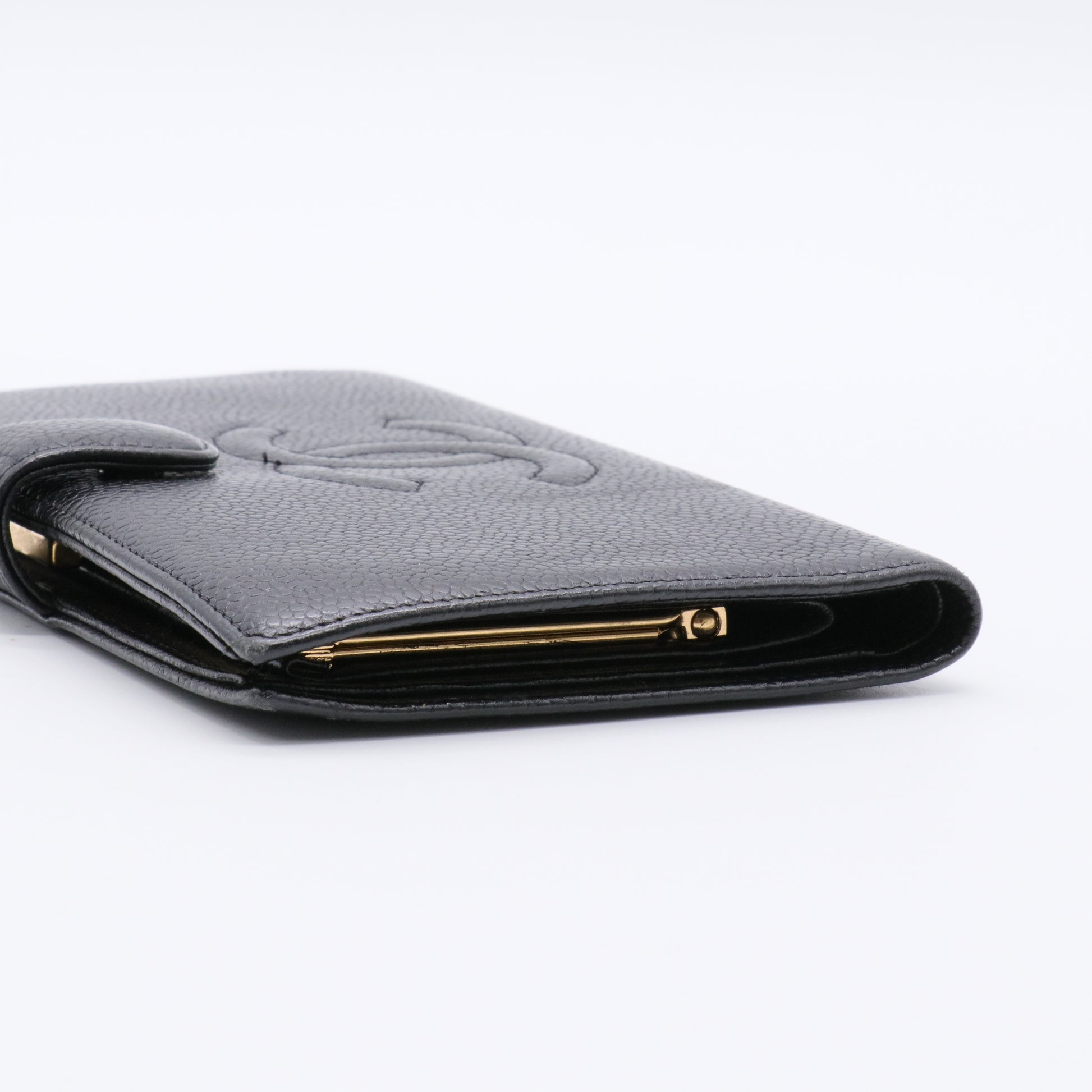 Caviar Timeless CC French Wallet Black twins